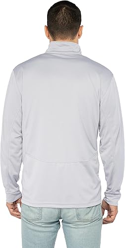 Miniatura 2 de Vantage Apparel Jersey estándar universitario micro malla rendimiento gris 14 cremallera para hombre