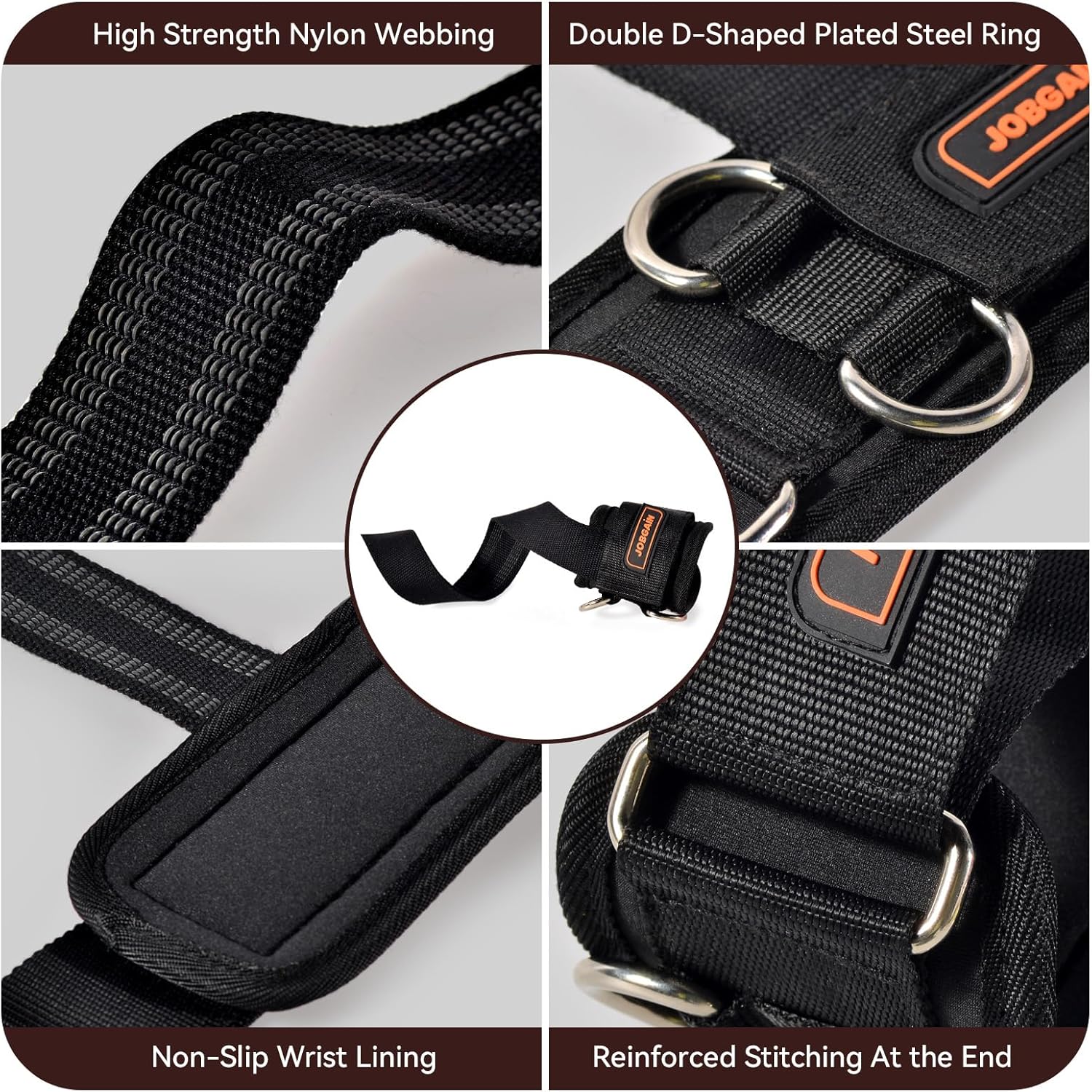 1 Pair Weight Lifting Straps with D Rings for Cable Machine Workout, Neoprene Padded Wrist Straps for Weightlifting Deadlifting, Non-Slip Wrist Support for Men Women