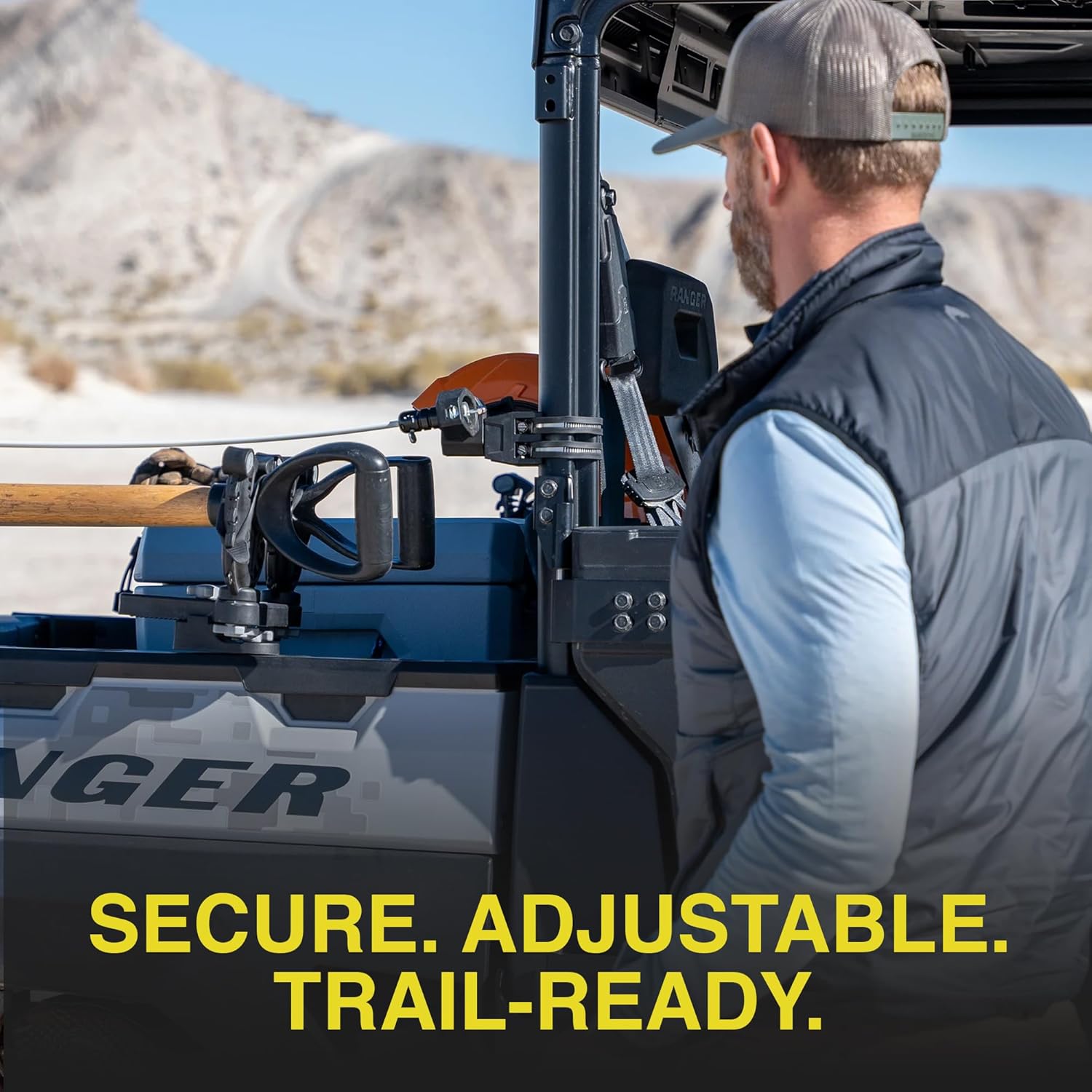 ATV Tek Elite Series Universal UTV Flag Whip Mount – Heavy Duty Flag Mount Bracket for 1.25” to 2” Roll Cages with Custom Clamp System – Secure, Adjustable and Durable Off-Road UTV Accessories