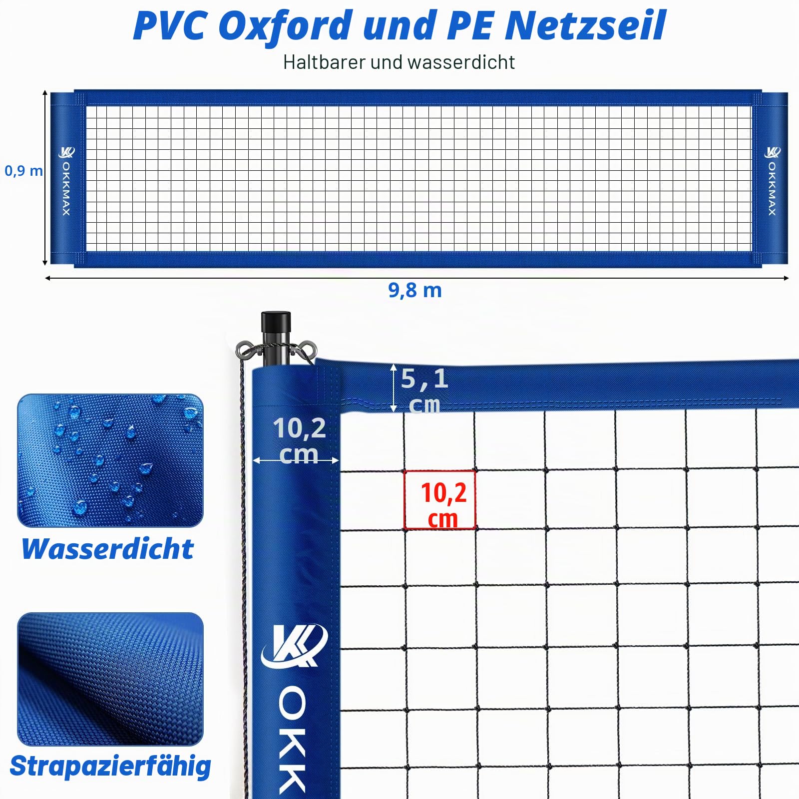Professional Outdoor Volleyball Net Set with Adjustable Poles & Anti-Sag Design, Portable Volleyball Net Includes Beach Fixed Plate, Scoreboard, Boundary Line and Carry Bag for Backyard Beach Grass