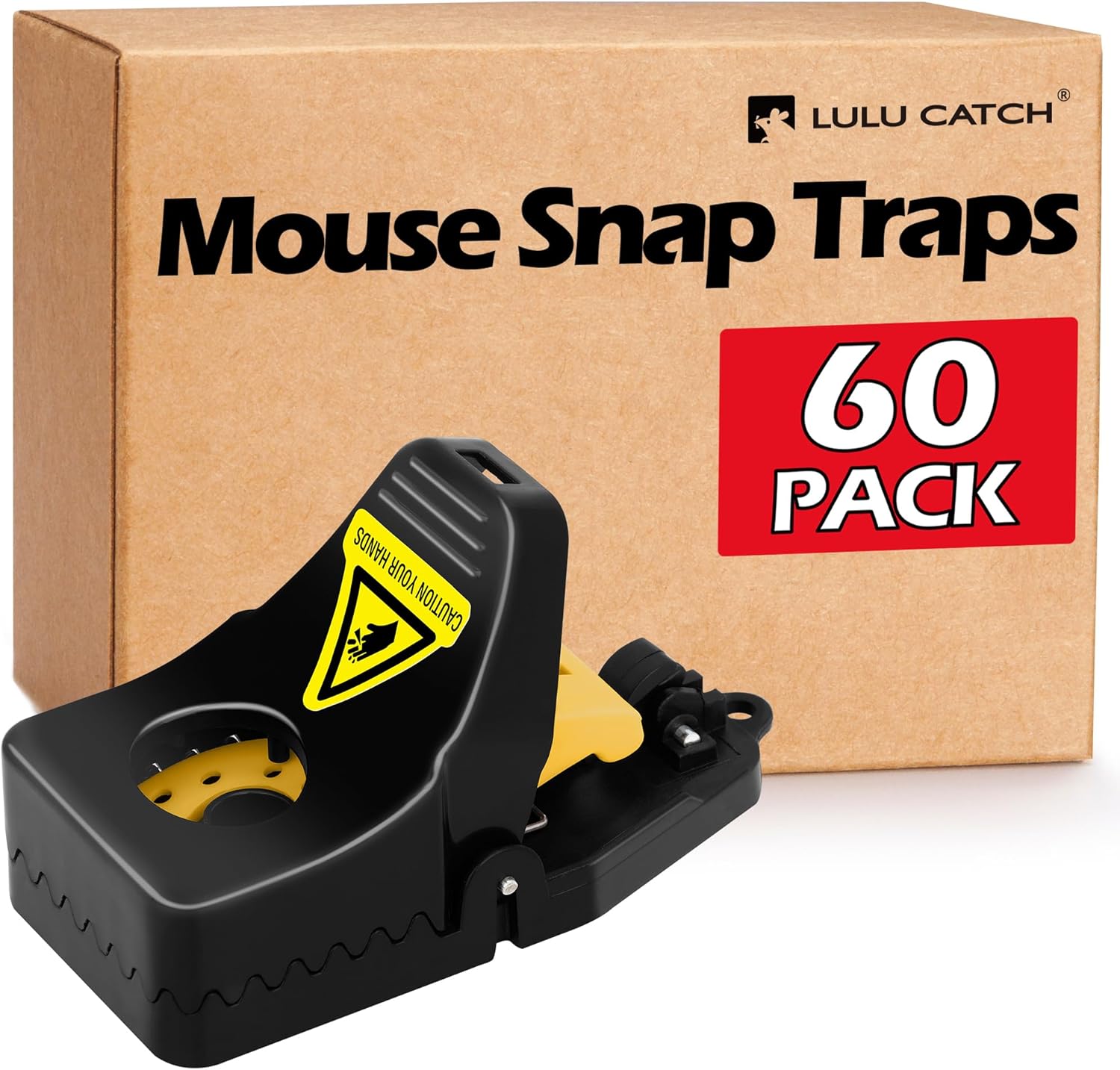 LULUCATCH Indoor Mouse Traps 60 Pack with Quick-Set, No Touch Catch