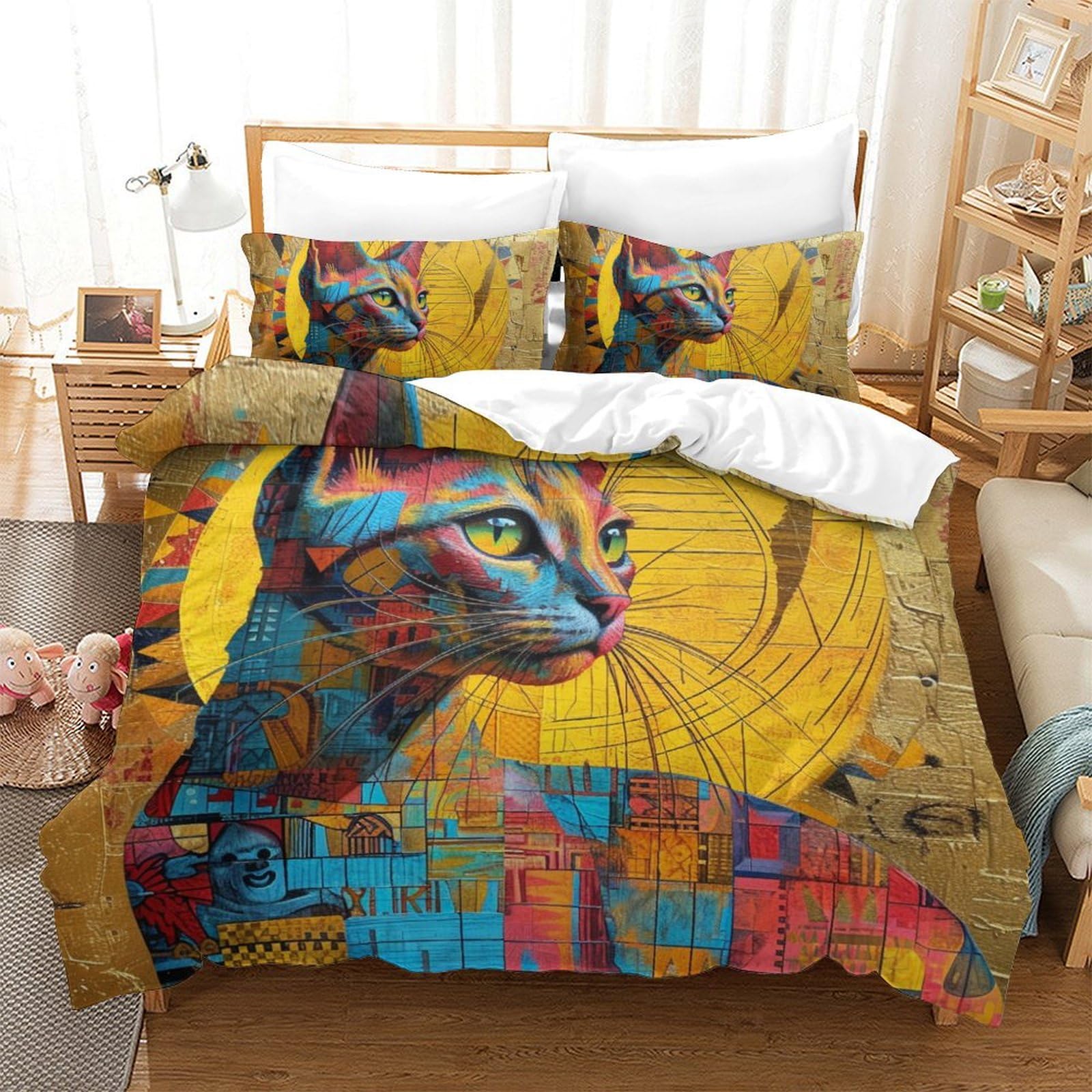 Parure de lit chat 3D king size pour créer un cocon douillet dans une chambre d'ado