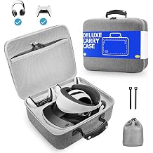 VORI Carrying Case for PSVR2 Gaming Headset and Touch Controllers Accessories, Portable Protection Hard Case for PS VR2 Controller, Suitable for Travel and Home Storage, Grey