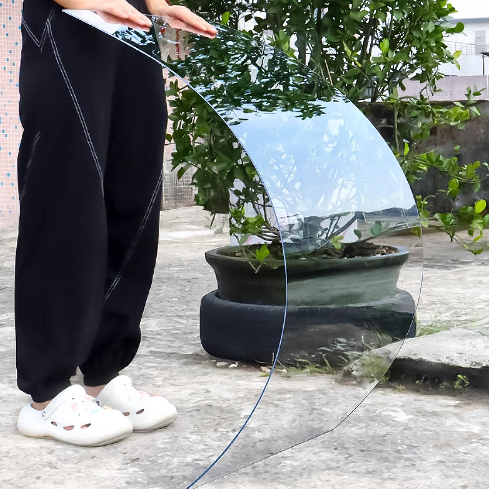 Placas de Policarbonato Tejados Transparente, 1mm Paneles Techos de Plástico, Hojas Invernadero Metacrilato Acrílica para Marquesinas Exterior Terraza Jardín(1x1m)