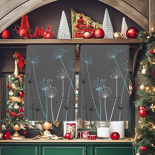 Toallas de cocina absorbentes de cardo, flor de diente de león, toalla suave para platos de mano, color gris, azul, negro, reutilizable, lavable,
