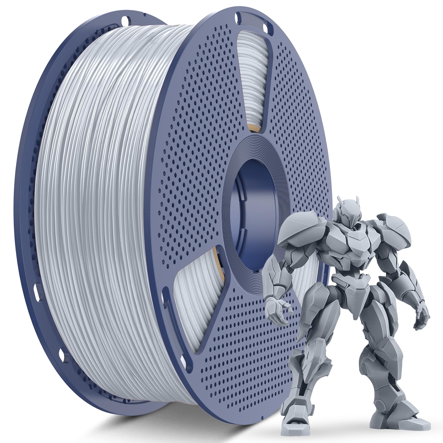 SUNLU ABS Filament 1.75mm, High Strength 3D Printer Filament, High Temperature Resistance 3D Printing Filament 1.75mm, 1KG Spool, abs Silver