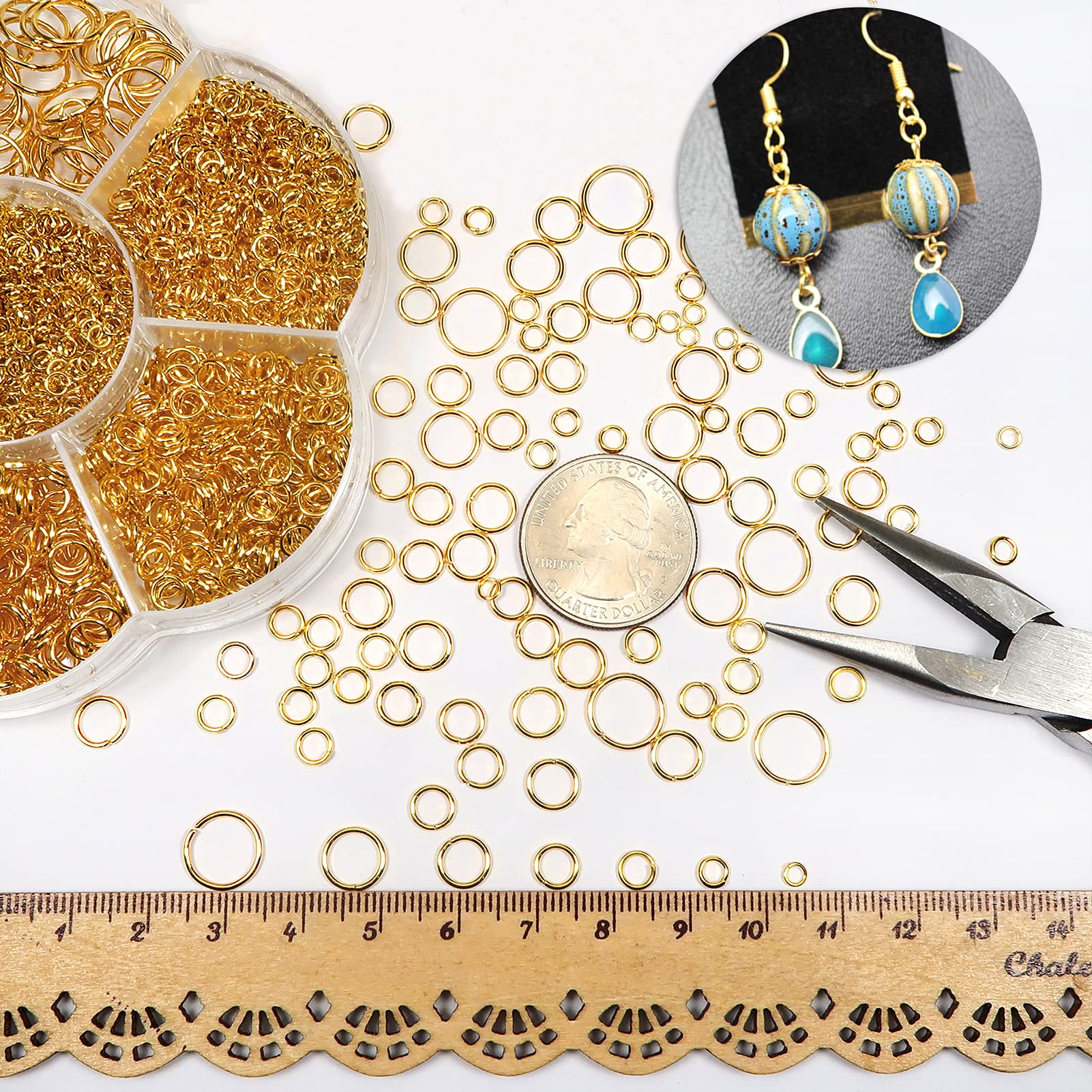 1000 Anneaux Ouverts TOAOB 3-10mm - Multicolores Pour Fabrication Bijoux - Collier, Bracelet, Boucles D'Oreilles