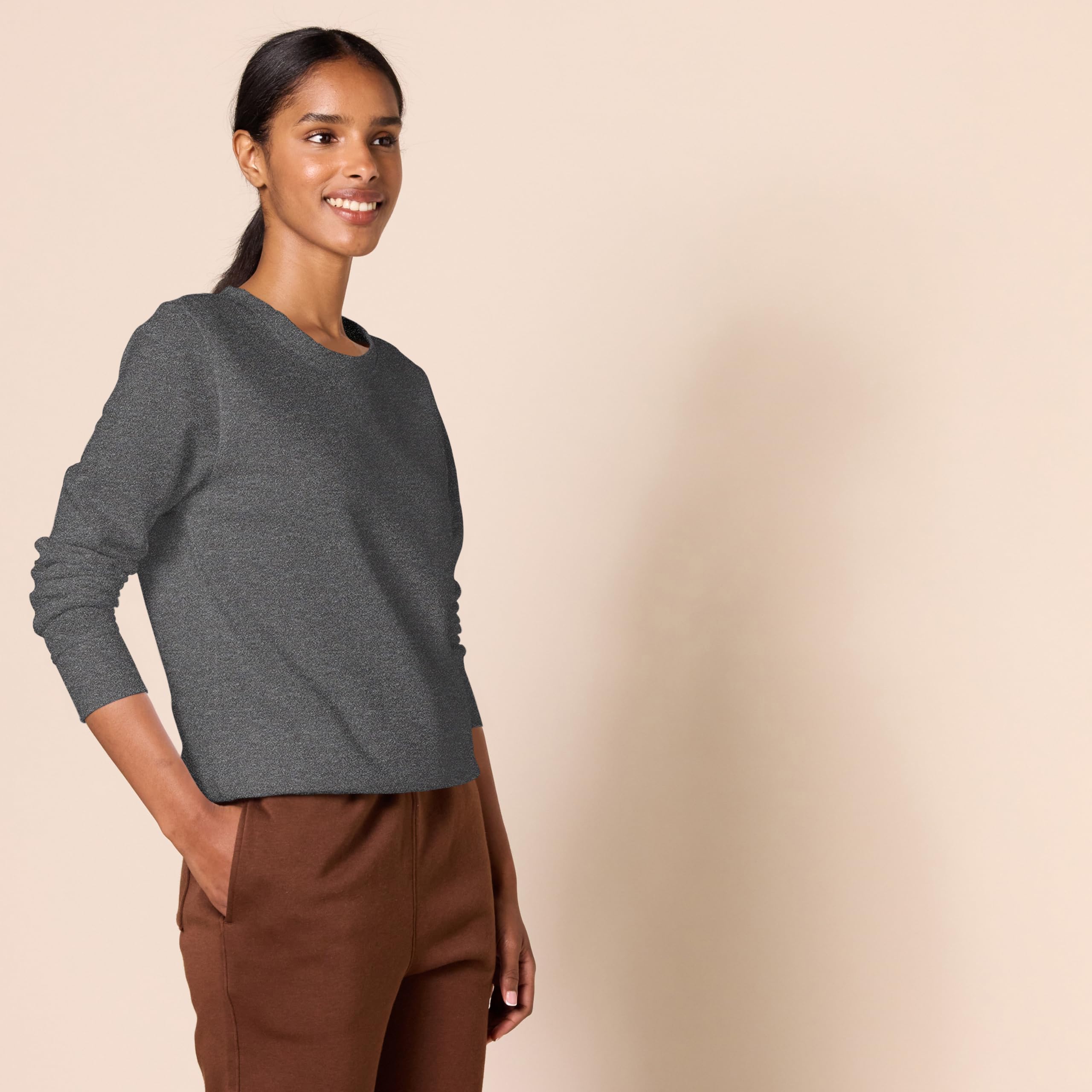 Amazon Essentials Felpa in Pile Girocollo (Disponibile in Taglie Forti) Donna