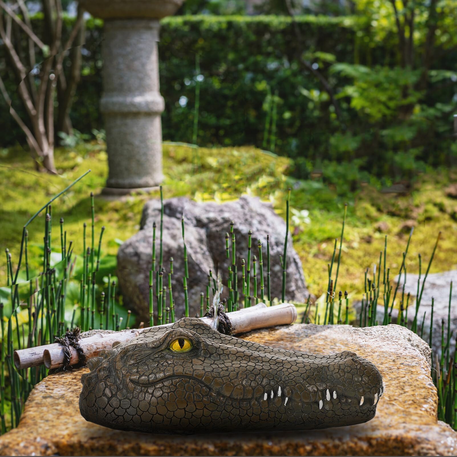 Toddmomy Statua per Resina di Ippopotamo Testa Realistica Giardino | Ornamento per Acquario, Decorazione per Balconi e Aree Esterne, Figura Animale dallo Stile Delicato
