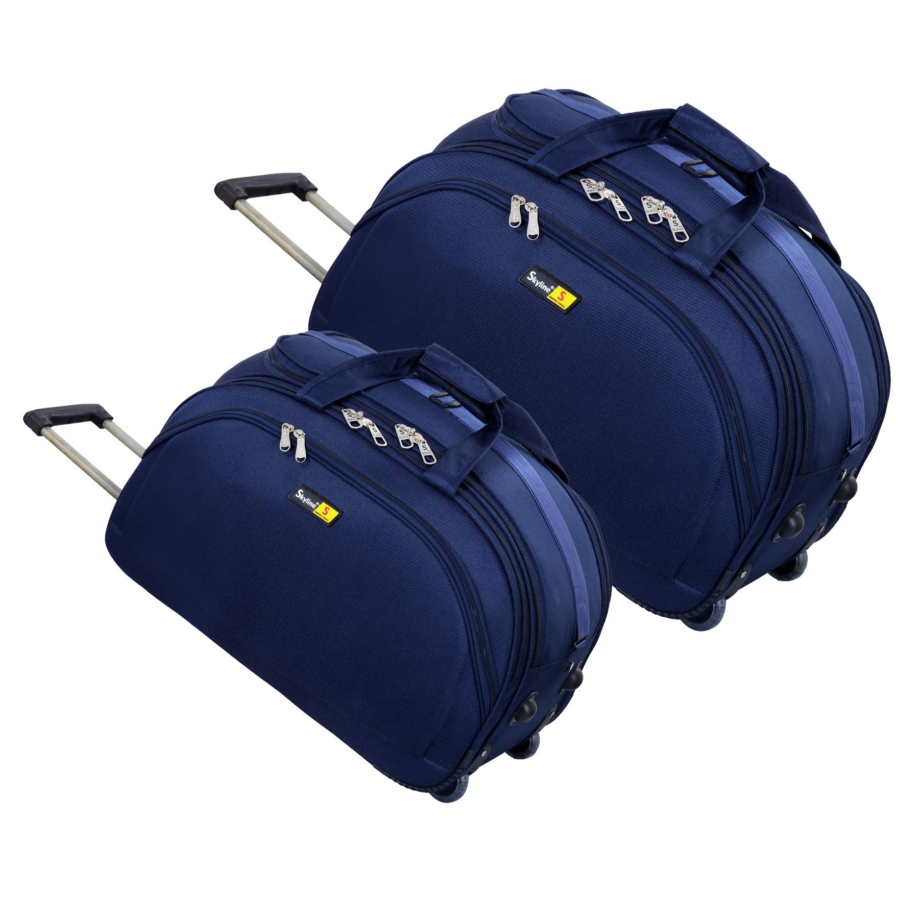 Polyester Multipurpose Duffel Strolley Bag, 20 & 24 Inches-Pack of 2-Navy Blue-image-41