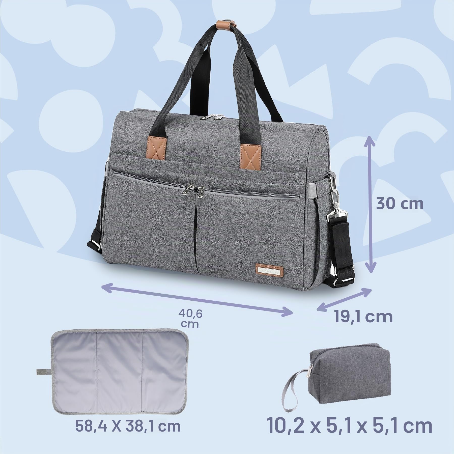 RUVALINO Sac à langer Grande Taille style Fourre-tout