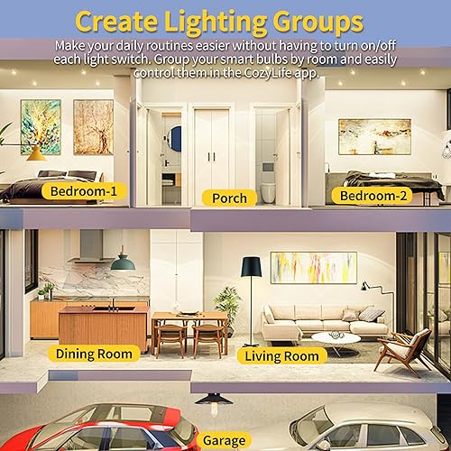 Miniatura 5 de PALULU Smart ST64 - Bombilla LED de filamento Edison vintage, 2700 K, 6 W (equivalente a 60 W), regulable, base E26, control con aplicación,