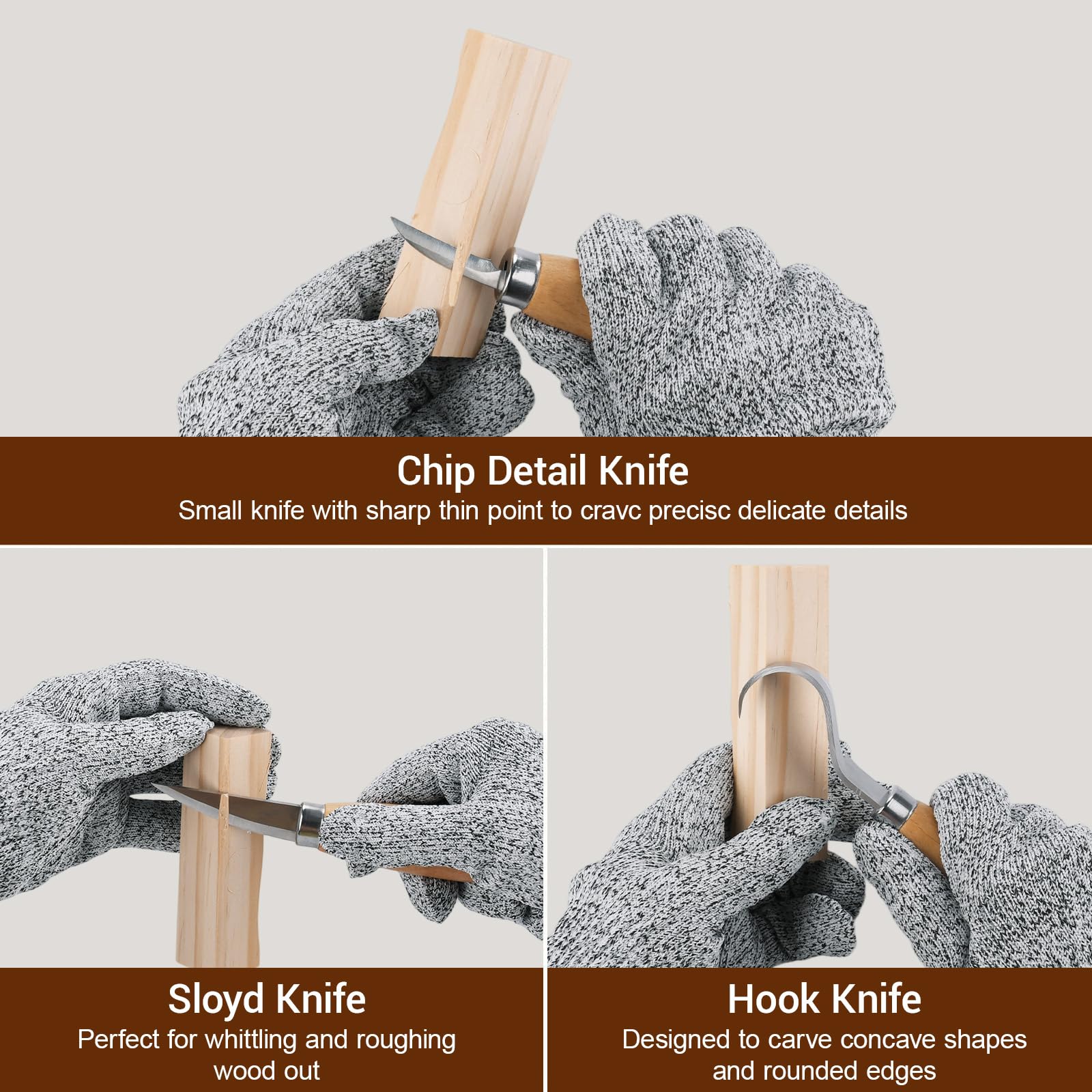 Kit Intaglio Legno 28 Pcs,Strumenti per Intaglio del Legno con Coltelli da Intaglio,Scalpelli,Blocchi di Legno e Guanti,Set di Coltelli da Intaglio per Principianti,Hobbisti e Regalo Creativo