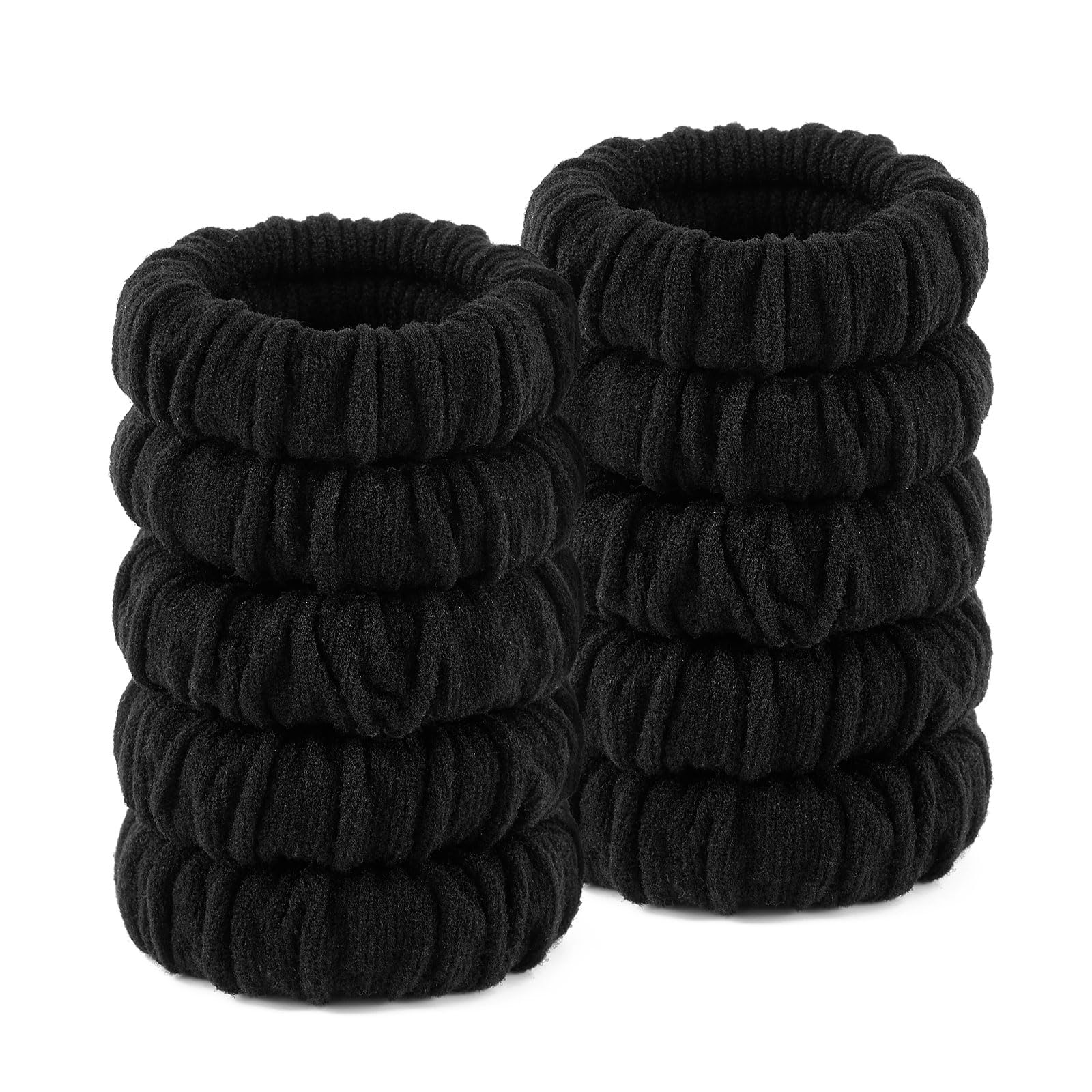 QIUTIMIY 10 Pcs No Damage Hair Ties Thick Hair Elastic Rubber Bands Hair Accessories Scrunchies Seamless for Women