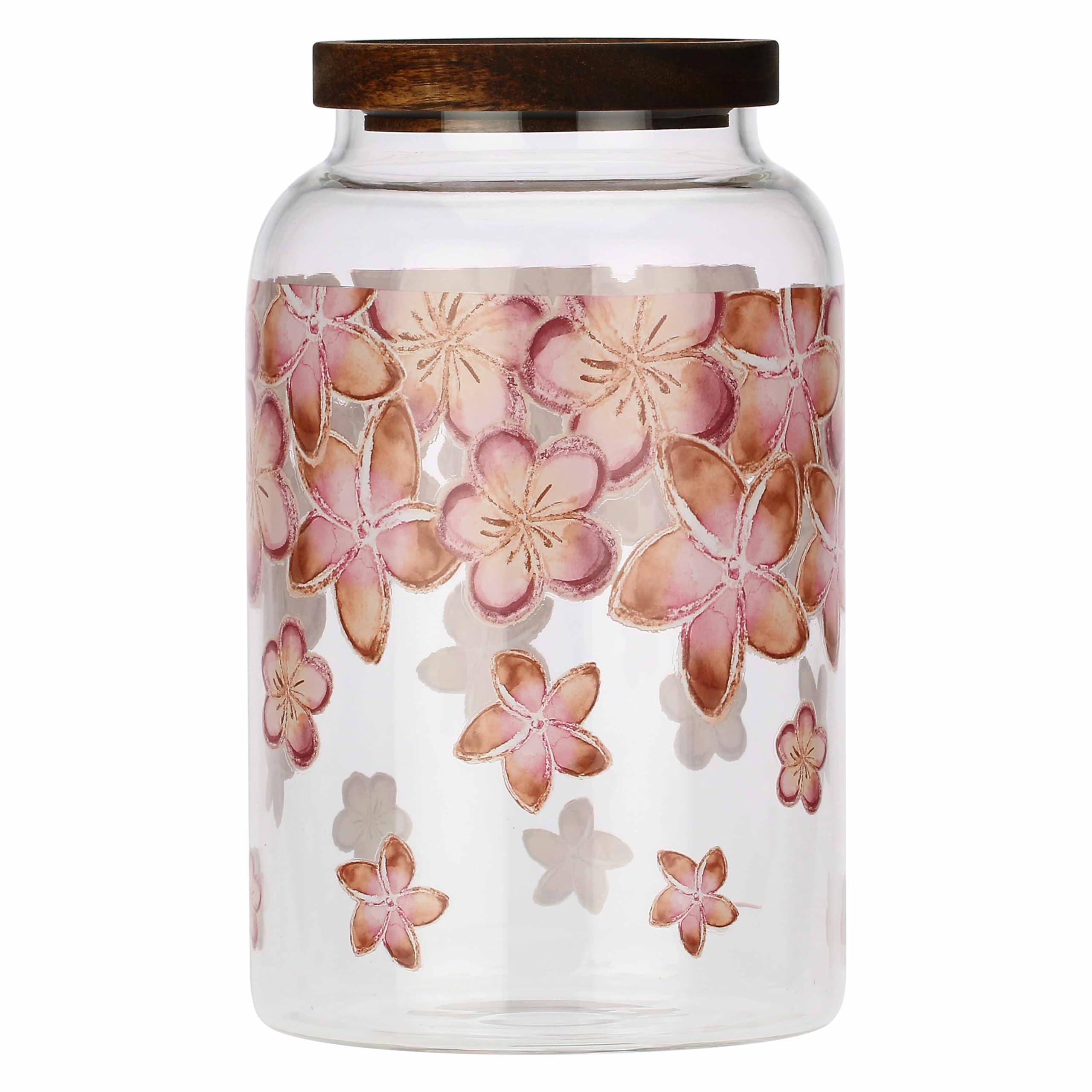 THUN - Biscottiera Bloomia - vetro borosilicato, guarnizione in silicone - Collezione Giardino di primavera - Ø 13.9 cm, 23.5 cm h