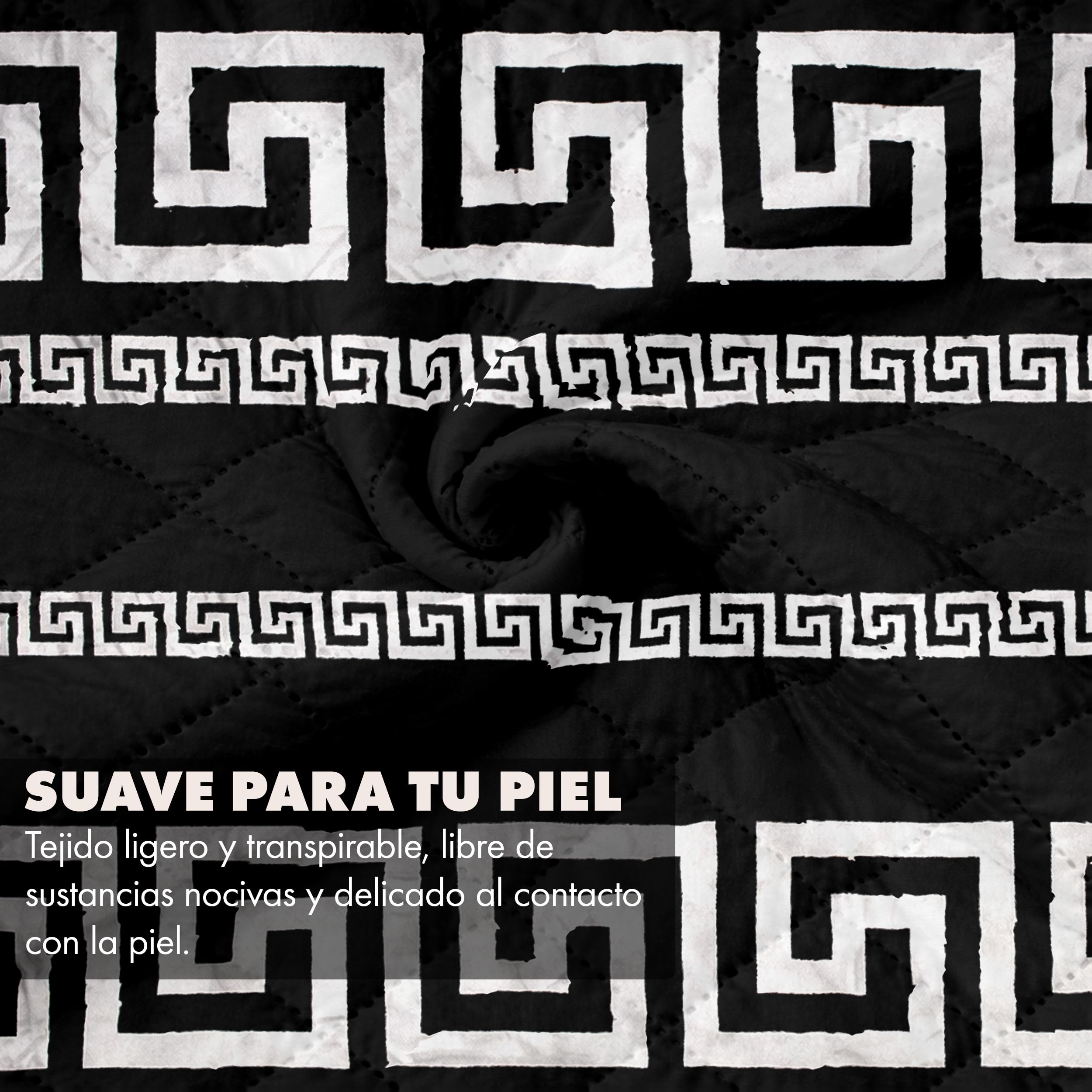 BESCH Colcha Boutis para Primavera y Verano con Diseño Estampado + 2 Funda Cojin 50x70 cm - Cubrecama Ligera Fina Entretiempo Extra Suave y Transpirable (Cama 150, 250x260cm)