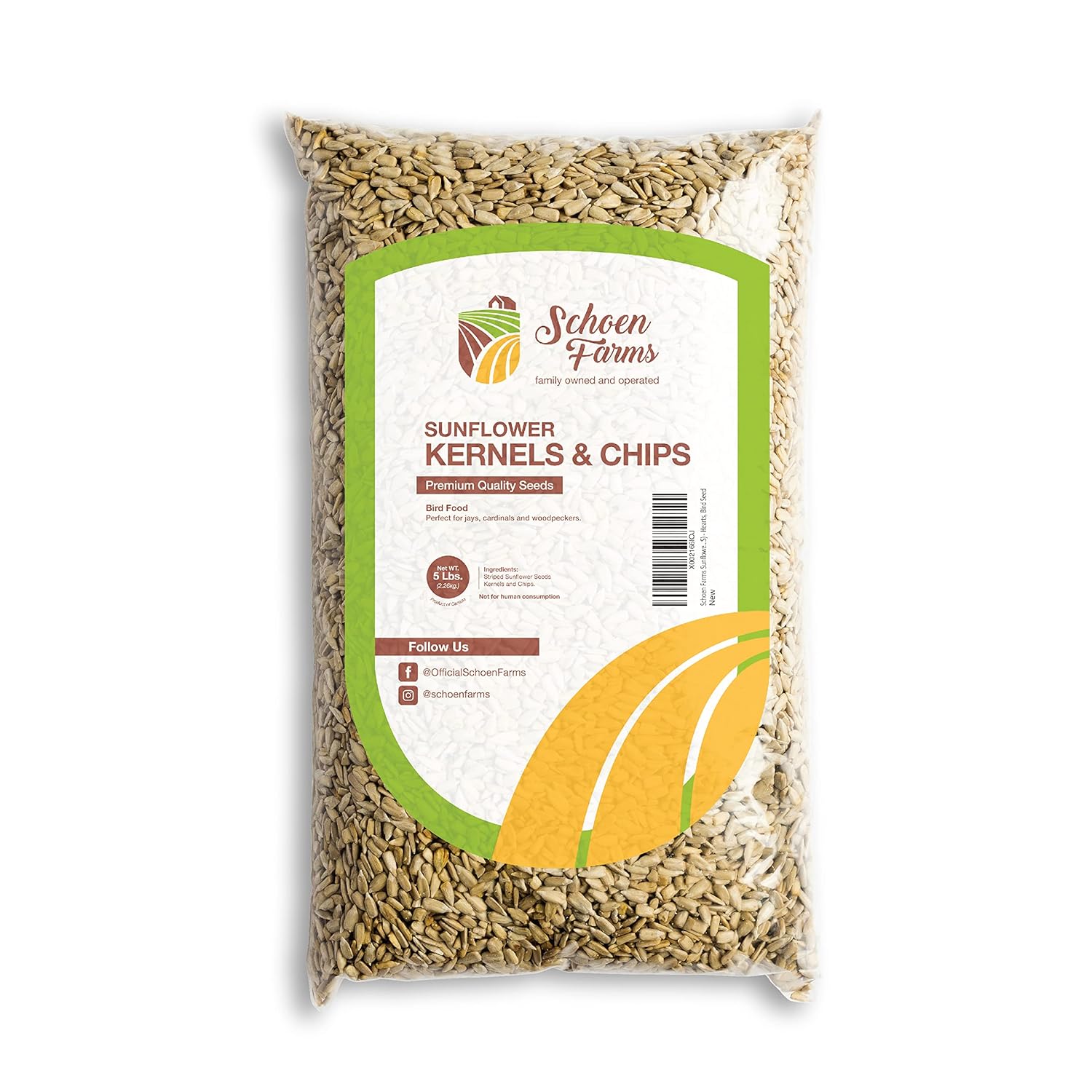 Schoen Farms Sunflower Seed Kernels and Chips for Birds (5 LBS