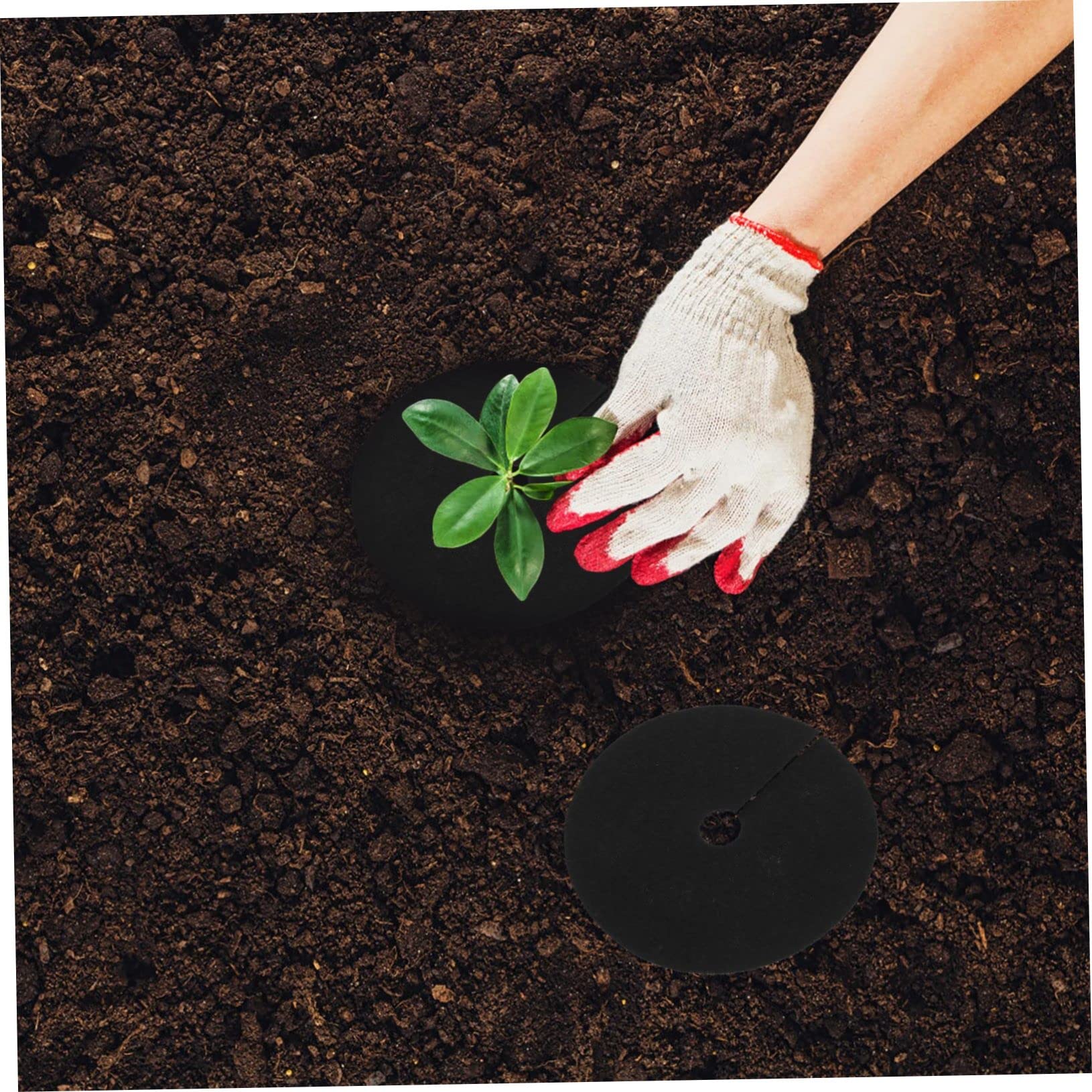 BESTonZON 10 Sätze Garten Unkrautschutzring Atmungsaktive Und Wasserdurchlässige Vliesstoff Matten Für Effektive Unkrautbekämpfung Durchmesser Für Und Pflanzenpflege 20 Stück * 10