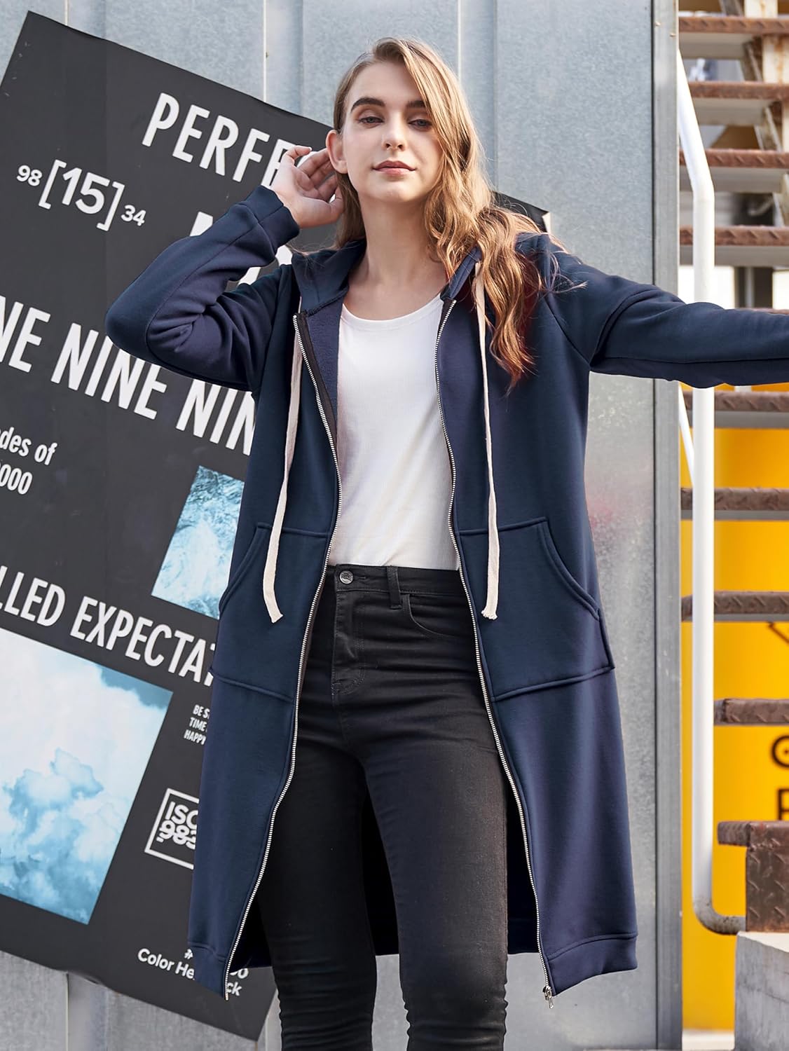 DUOYANGJIASHA Womens Hoodies Zip Up Sweatshirts Oversized 2026 Fashion Long Hooded Fall Winter Fleece Jackets with Pockets - Image 2