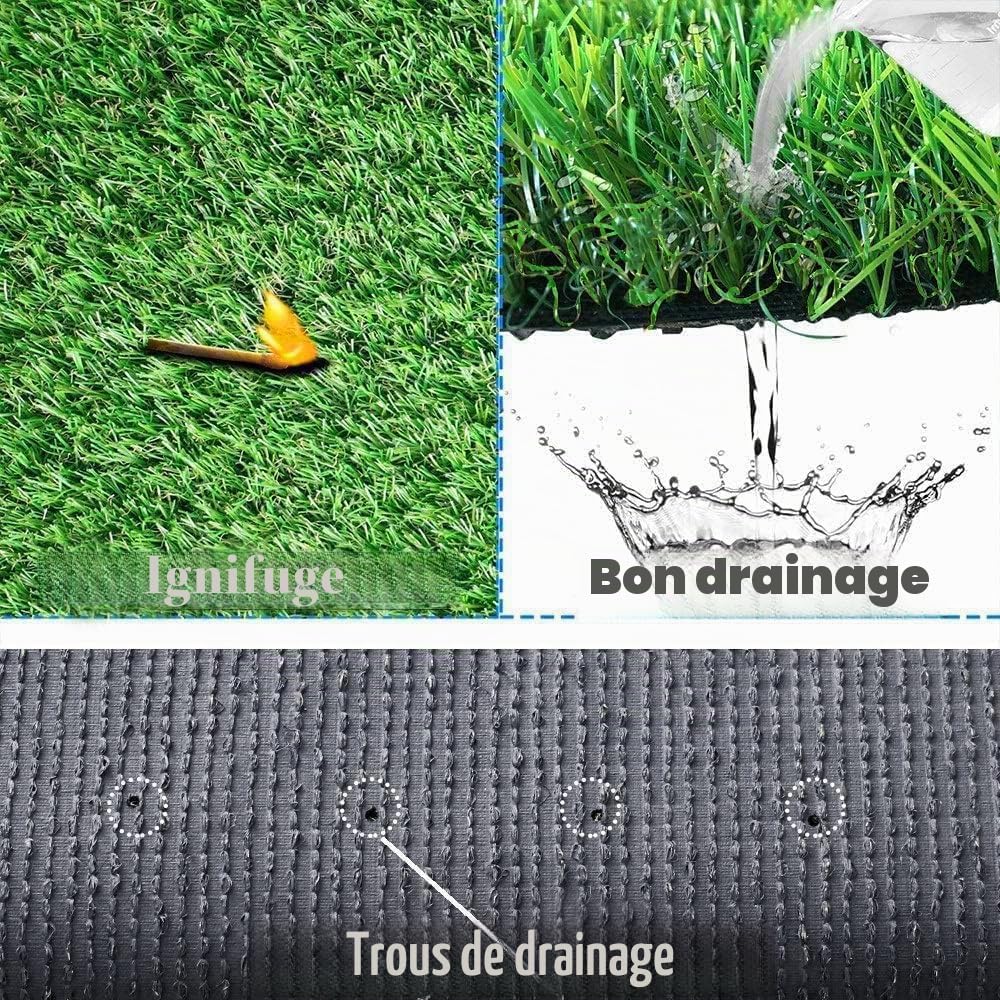 Gazon Synthetique Exterieur, Tapis de Pelouse Artificielle d'extérieur,1000x100 cm,Tapis en Gazon Synthétique Perméable à l'eau,Hauteur des Poils : 30 mm, Terrasse, Balcon