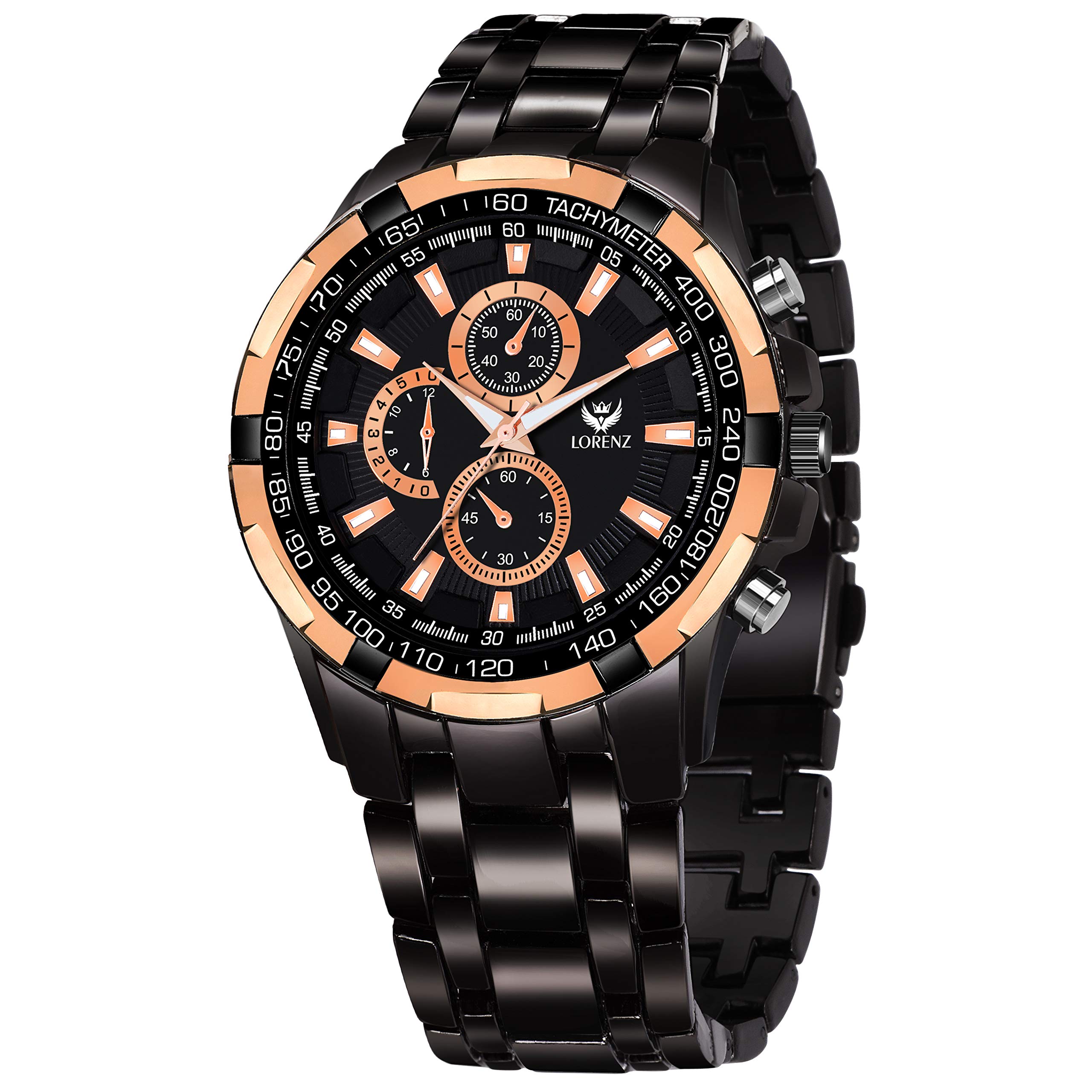 LORENZ Black Dial Analog Metal Watch for Men | Watch for Boys- MK-3058K (B08662CR6W) Amazon Price History, Amazon Price Tracker