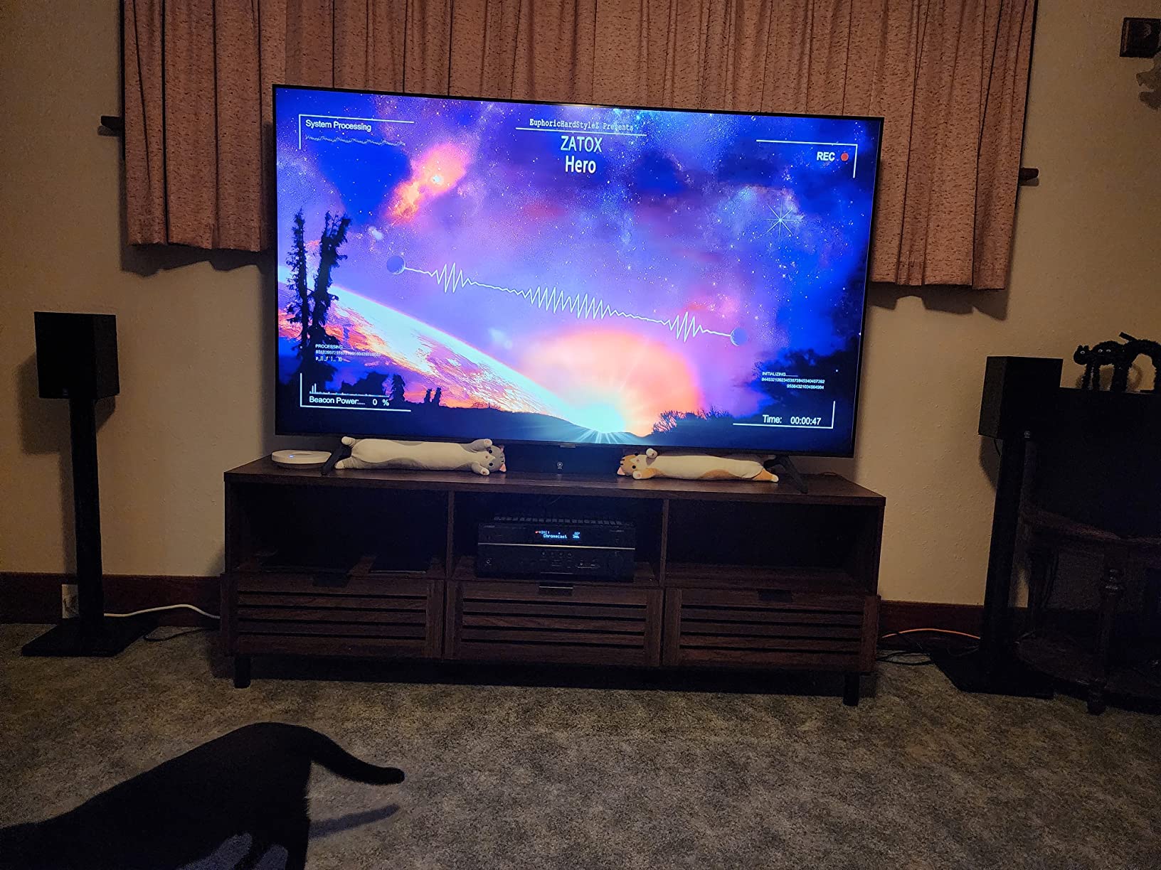 47/mo Finance Walker Edison Modern Slatted Wood TV Stand for TV's up