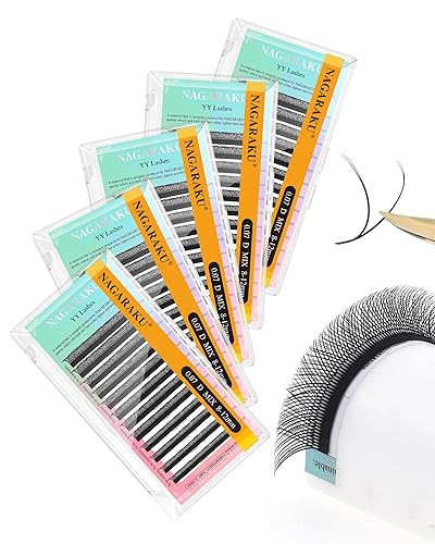 Miniatura 62 de NAGARAKU YY Extensiones de Pestañas de Alta Capacidad 54 Filas 0.07 D Rizado 7-15mm Longitud Mixta Suministros Y Pestaña 4D Volumen Ruso Cruzado YY