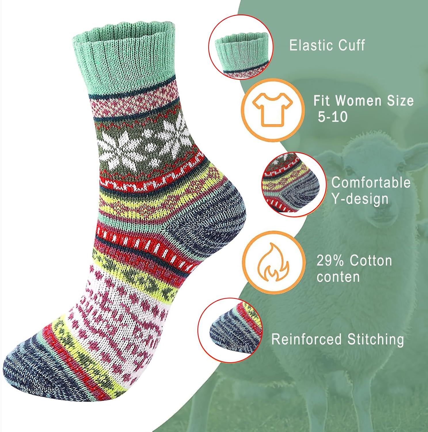 Stocking Stuffers 5 Pairs Novelty Socks with Gift Box Vintage Wool Socks for Christmas, Birthday, Party Gifts