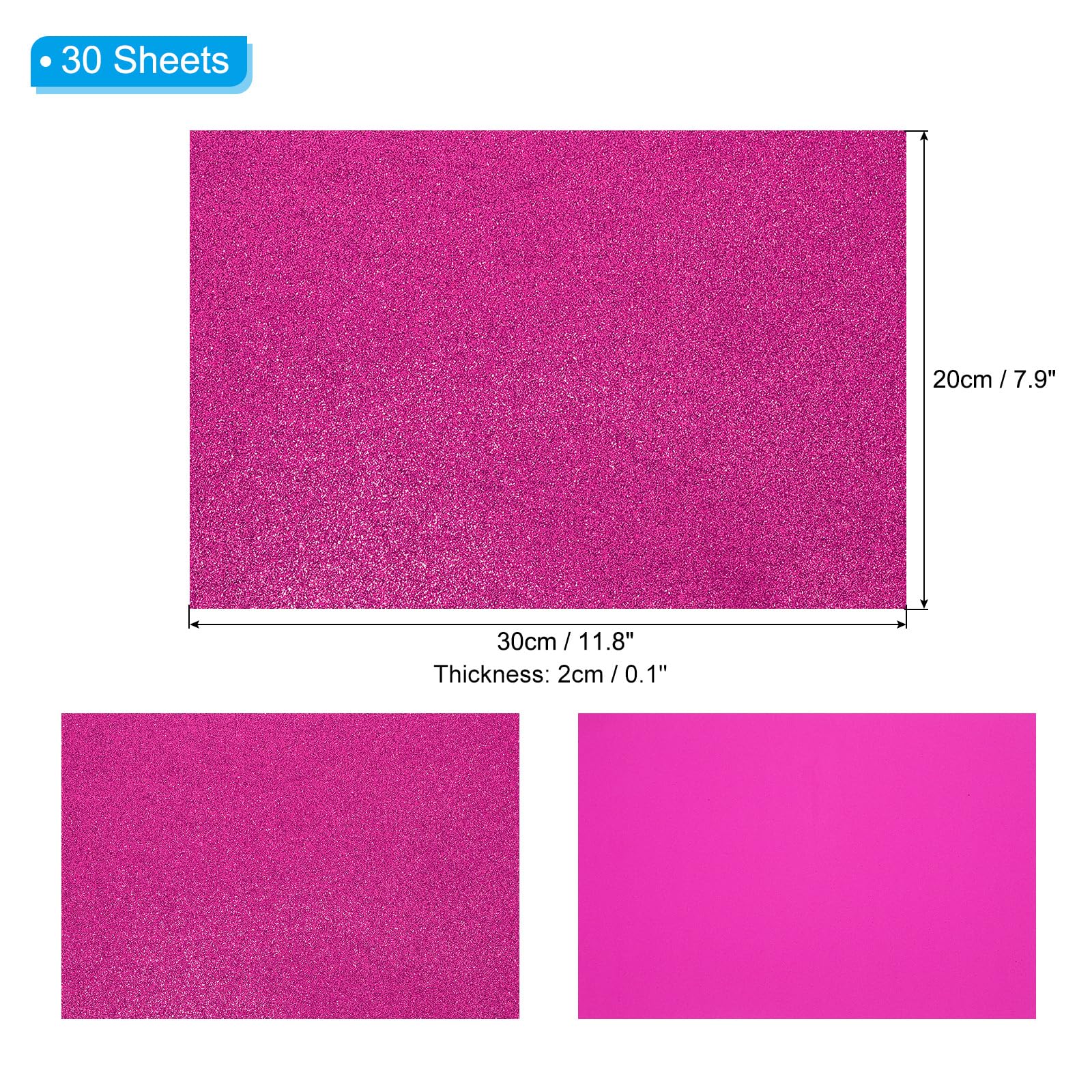 PATIKIL 30Sheets Purple Red EVA Glitter Foam Sheet 11.8 x 7.9 Inch 2mm Thick Sparkle Craft Foam Sheet for Crafts DIY Project - Image 2