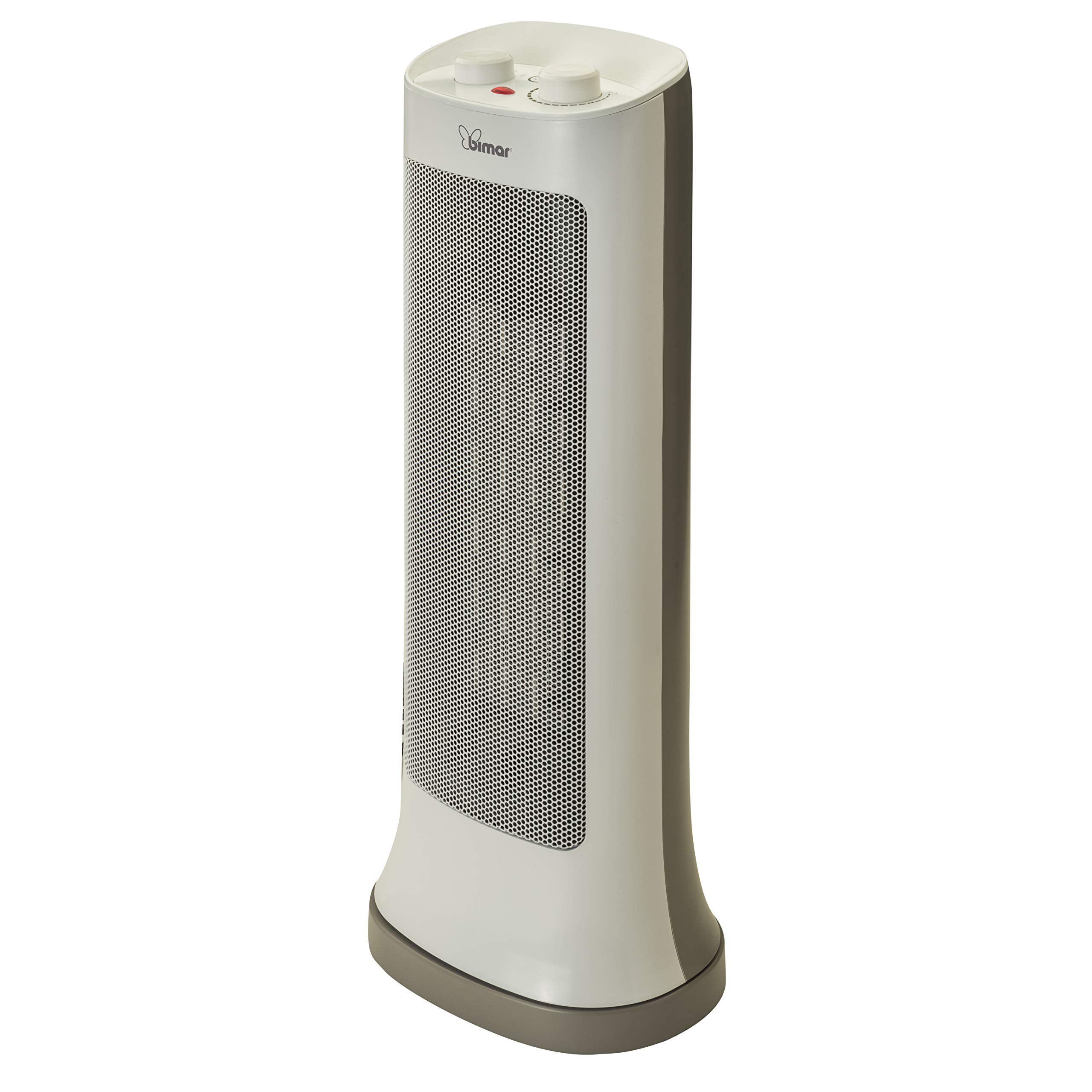 Bimar Calefactor Electrico de Torre HP110, Calentador de Ventilador Eléctrico de 1500W de Bajo Consumo con Termostato Ajustable y 2 Potencias de Calentamiento, Cuerpo de Plástico con Asa Integrada