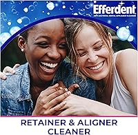Vista 5 de Efferdent Tabletas limpiadoras de dentaduras – Aparatos dentales, alineadores, protector bucal y pastillas limpiadoras de retenedores, menta fresca