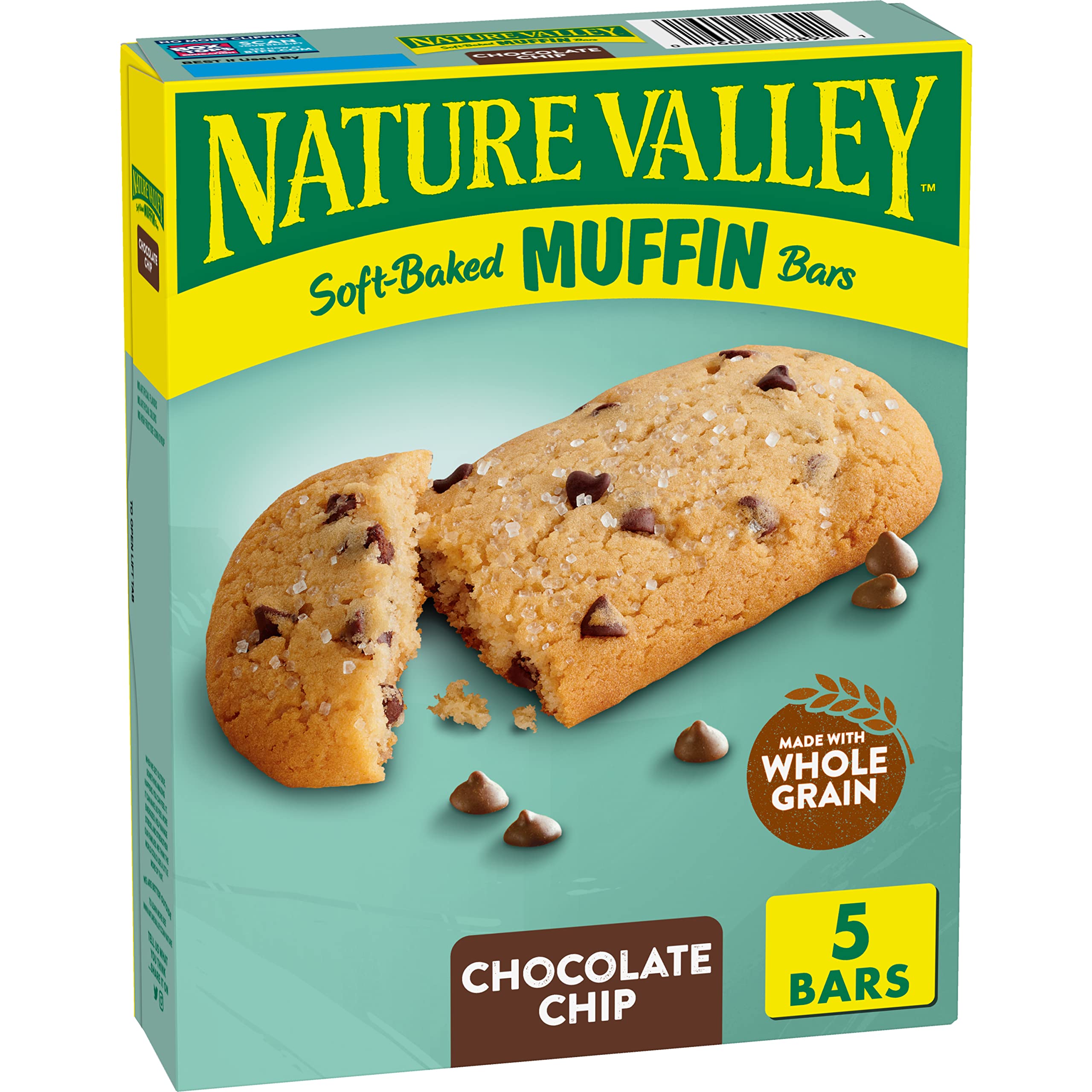 Nature Valley Chocolate Chip Soft-Baked Muffin Bars, 6.2 oz, 5 Count