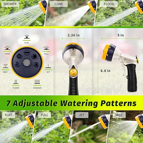 Miniatura 2 de AUTOMAN Boquillas de manguera de jardín, rociador de manguera 100% de metal de alta presión, paquete de 2 boquillas de riego de jardín resistentes,