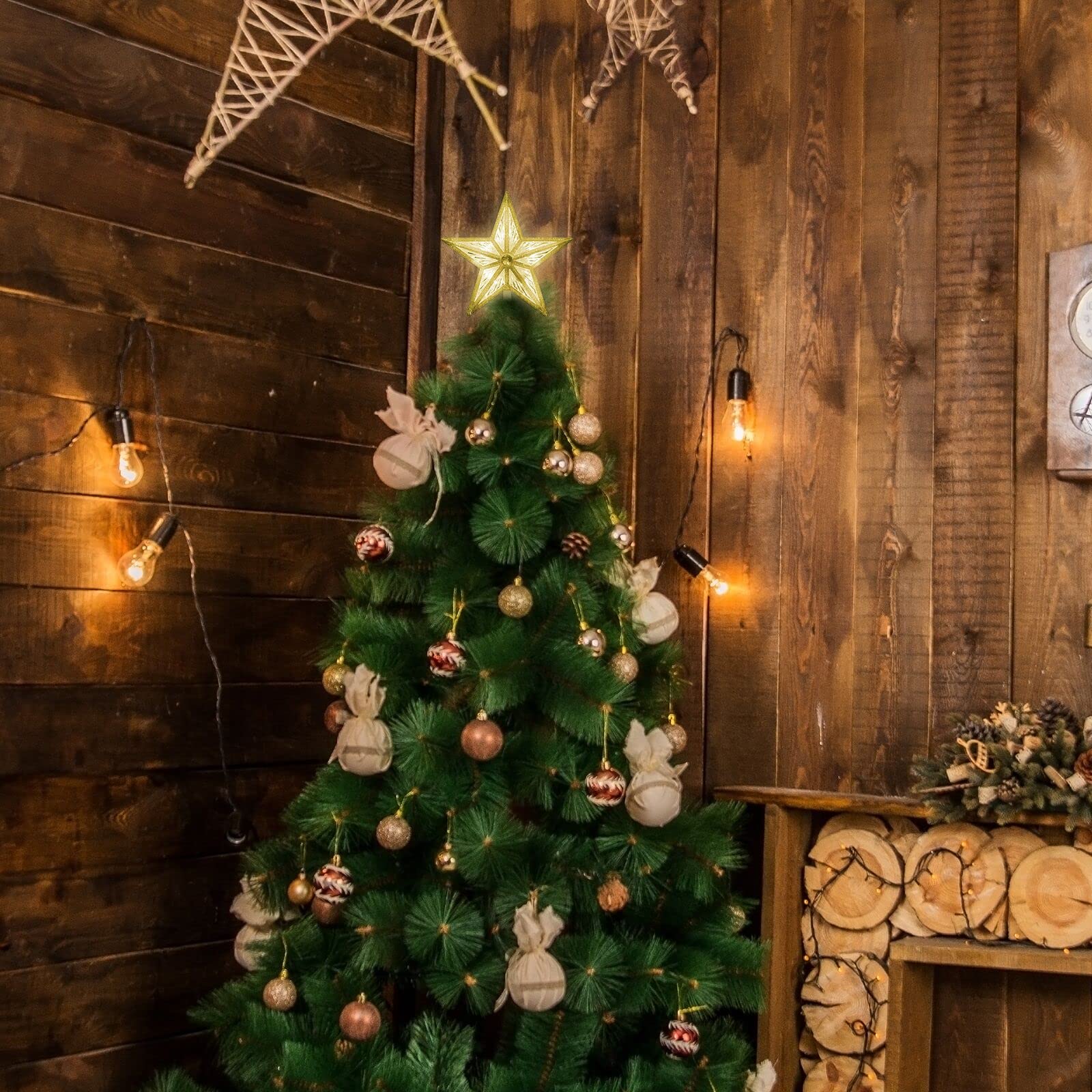 Amazon.com: GLOWNOVA Star Christmas Tree Topper, 8 in UL Listed 3D