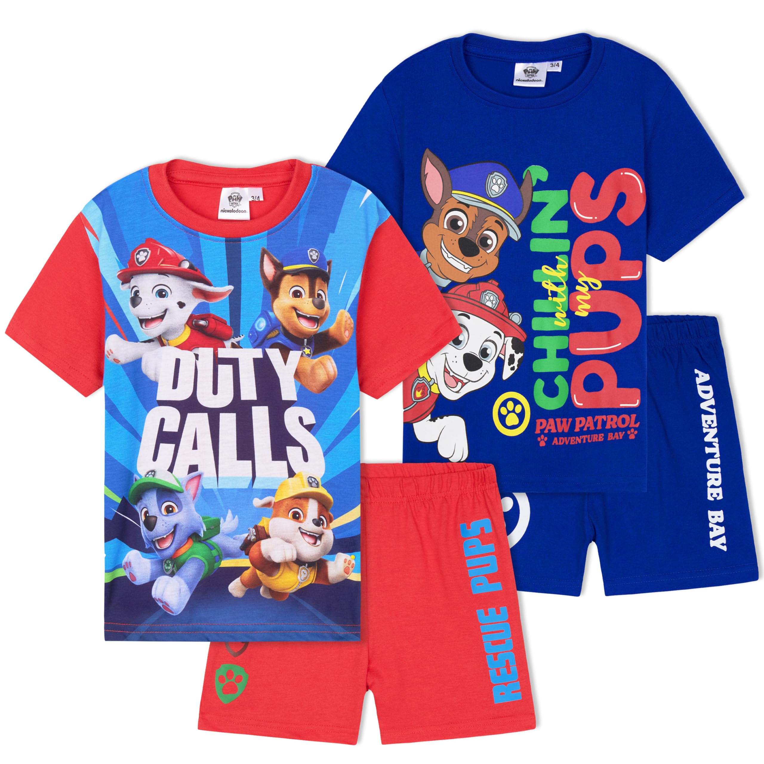 Get Trend Boys Multi Paw Patrol 2 Pack Paw Patrol Pyjama Set 2-6 Yrs, 2 Pack Short Pj Bottoms Crew Neck Kids T-Shirts, Soft Comfy Loungewear, Gifts For (5-6 Years, Multi Paw Patrol, 2 Pack)