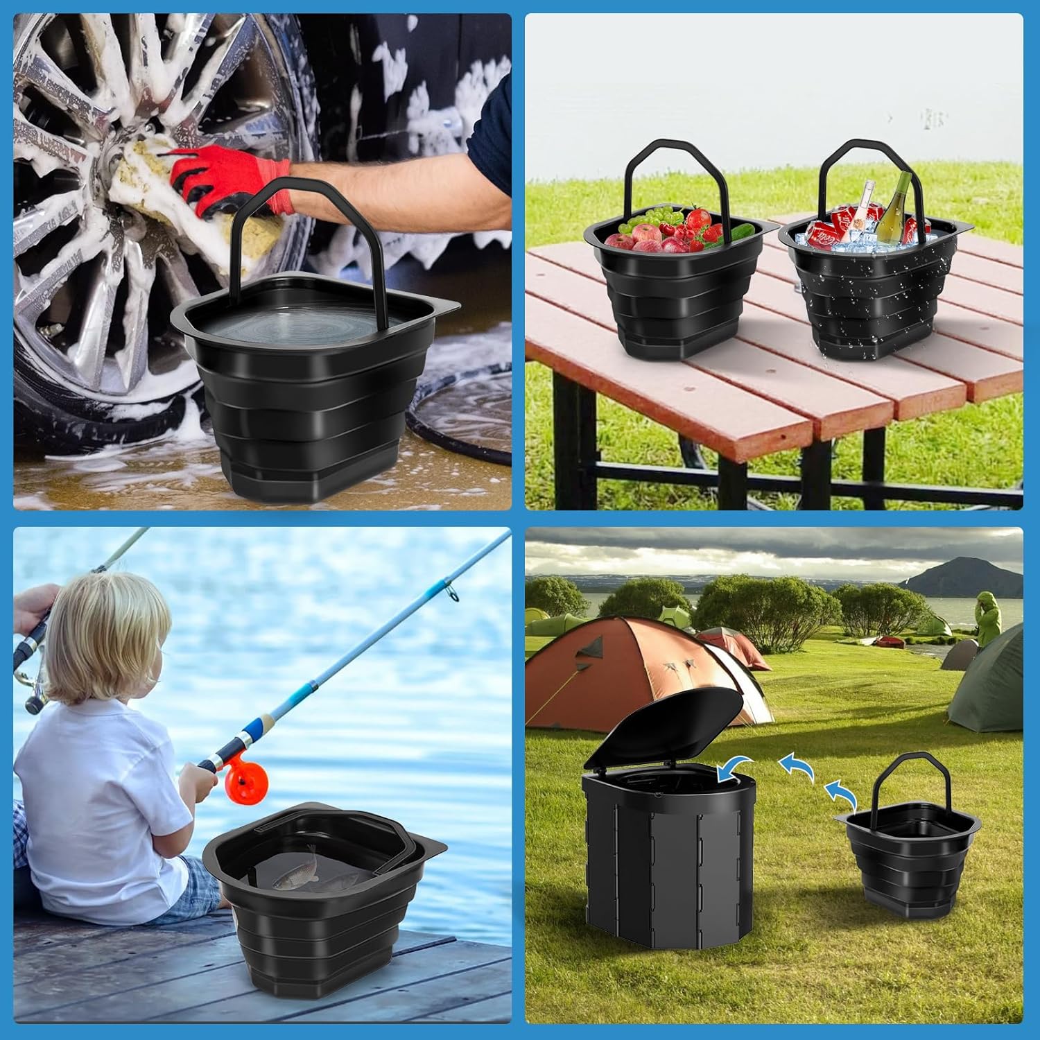 WADEO Upgraded Camping Toilet with Liner, Portable Toilet for Adults with Sturdy Support & Comfortable Seat, Travel Toilet with Lid & Toilet Roll Holder, Perfect for Camping, Trip, Car 10 815 3mKJABL. AC SL1500