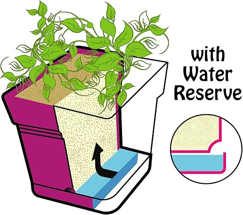 Miniatura 44 de Mintra - Macetas de plástico para plantas, maceta cuadrada para plantas de interior y exterior, macetas de jardín con platillos y agujeros de verde