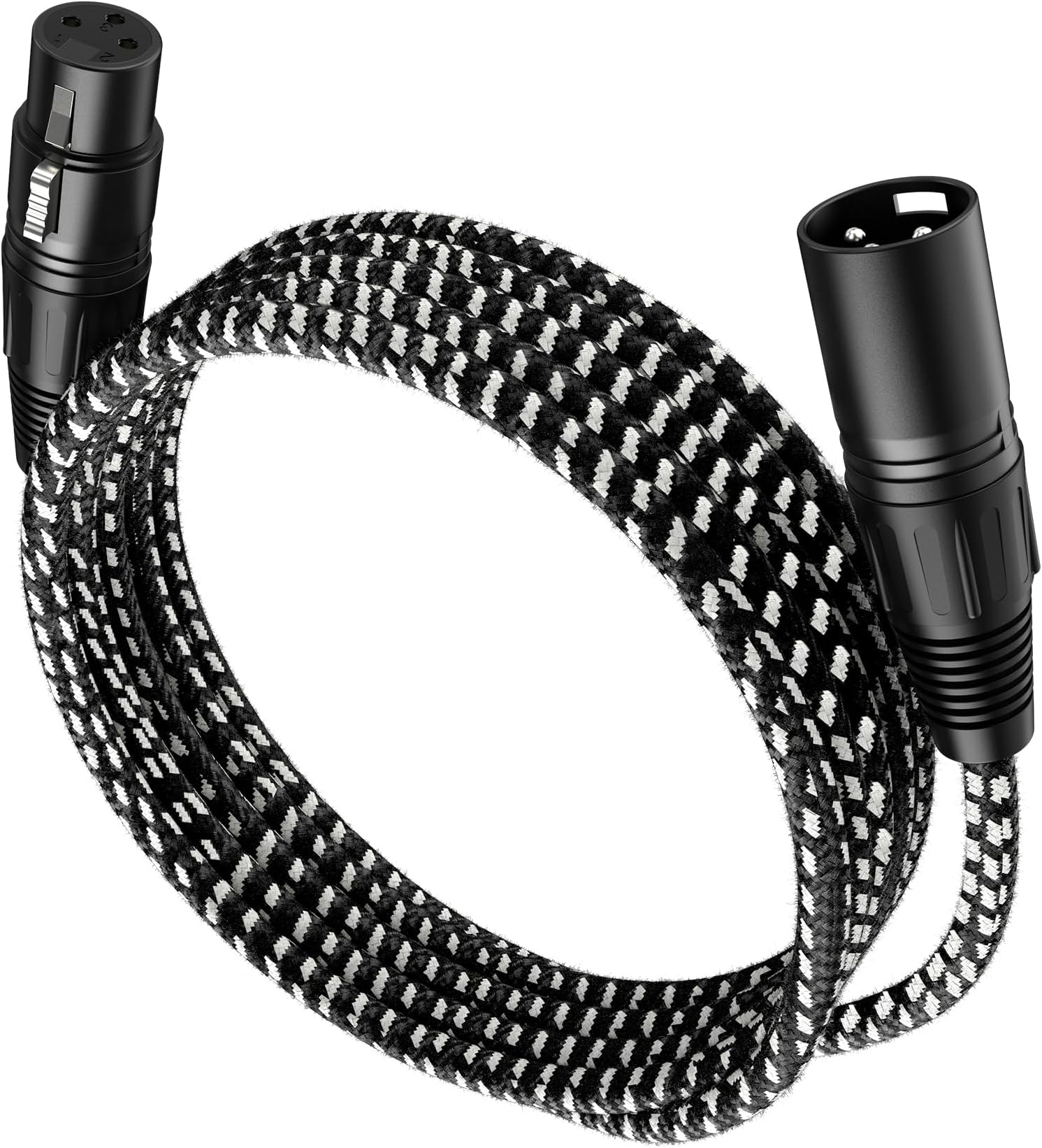 XLR Cable, 6 ft XLR Male to Female Balanced Microphone Cord 3 PIN, 6ft Short Mic Cord Compatible with Shure SM Microphone, Behringer, Speaker Systems, Stage Lighting and More(1 Pack)