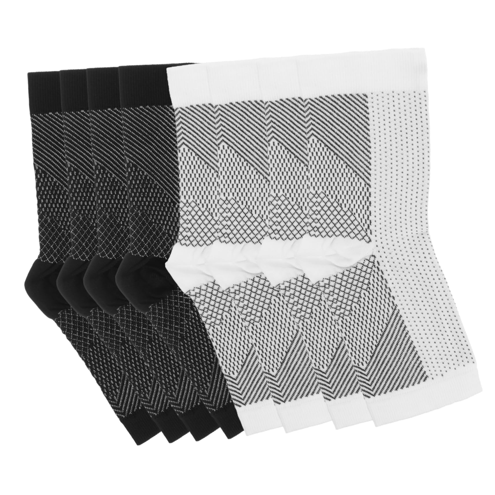 FRCOLOR Breathable Ankle Sleeves 4 Pairs Compression Socks for Ankle Support Arch Support Plantar Braces