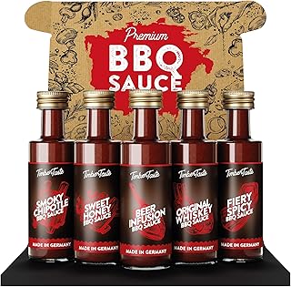 BBQ Rub & Sauce Gift Set for Men [5 x 40 ml] – Presents for Dad & Birthday Gifts for Brother, Gifts for Son in Law & Father in Law Christmas Gifts, Unique BBQ Seasoning Variety Pack – TIMBER TASTE®