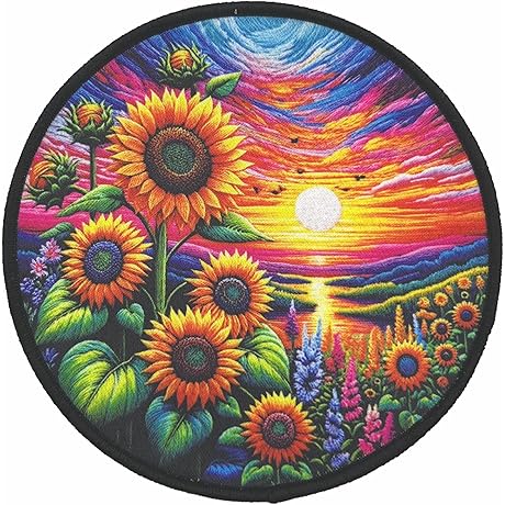 4'' Sunflower Patch, Flower Nature Patch for Clothing Jacket Backpack