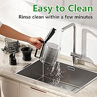 Vista 6 de T33 Cold Press Juicer Machines, 5.3" Large Feed Chute Slow Masticating Juicer, Powerful AC Brushless Motor Fit Whole Fruits & Vegetable, 99% Juice