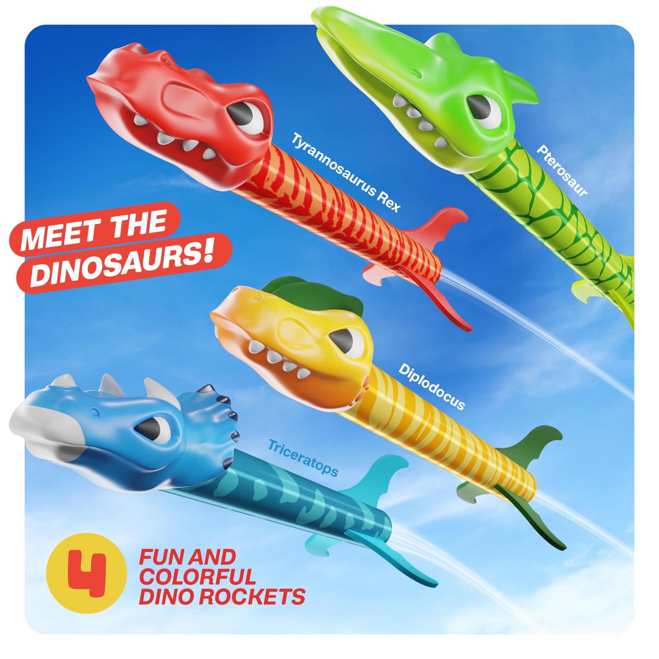 Ninja Blast Dinosaur Toy Rocket Launcher for Kids Toys for Kids 3-5 5-7 4-6 - Outdoor Toys for Kid Ages 4-8 - 3 4 Year Old Boy Birthday Gift - Gifts for Boys Age 3 4 5 6 Years Toy for Toddlers