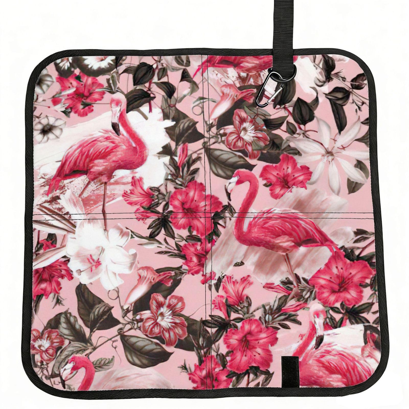 NImongt Flamingo Floral Printed Print Portable Chair Pad Foldable Seat Cushion Outdoor Seating Office Picnic Camping