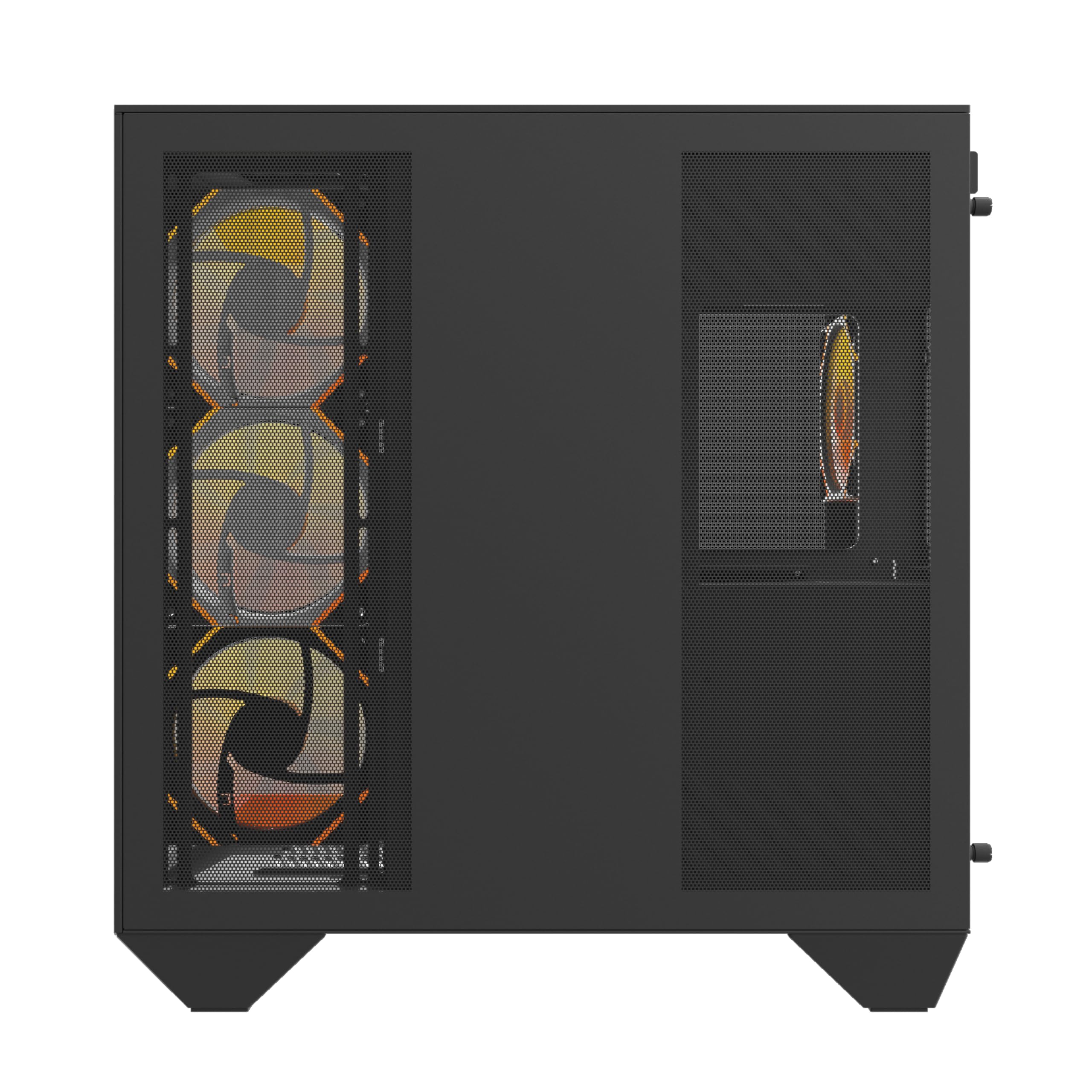 Darkflash DY470 Obudowa PC do gier ATX z 4 wentylatorami ARGB PWM, 330 stopni panoramiczne szkło hartowane USB 3.1, typ C, kolor czarny