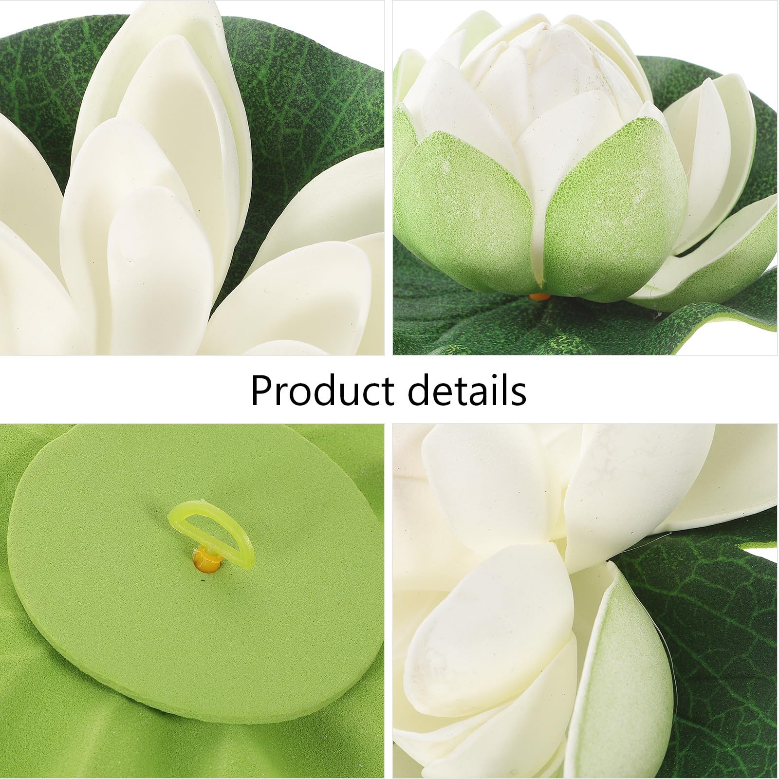 CLISPEED Artificial White Lotus Flower: 5 Pcs Pond Plants for Small Pond Outdoors Floating Flowers for Water Lily Pads Ornament for Garden Patio Pool Aquarium Decoration - Image 4