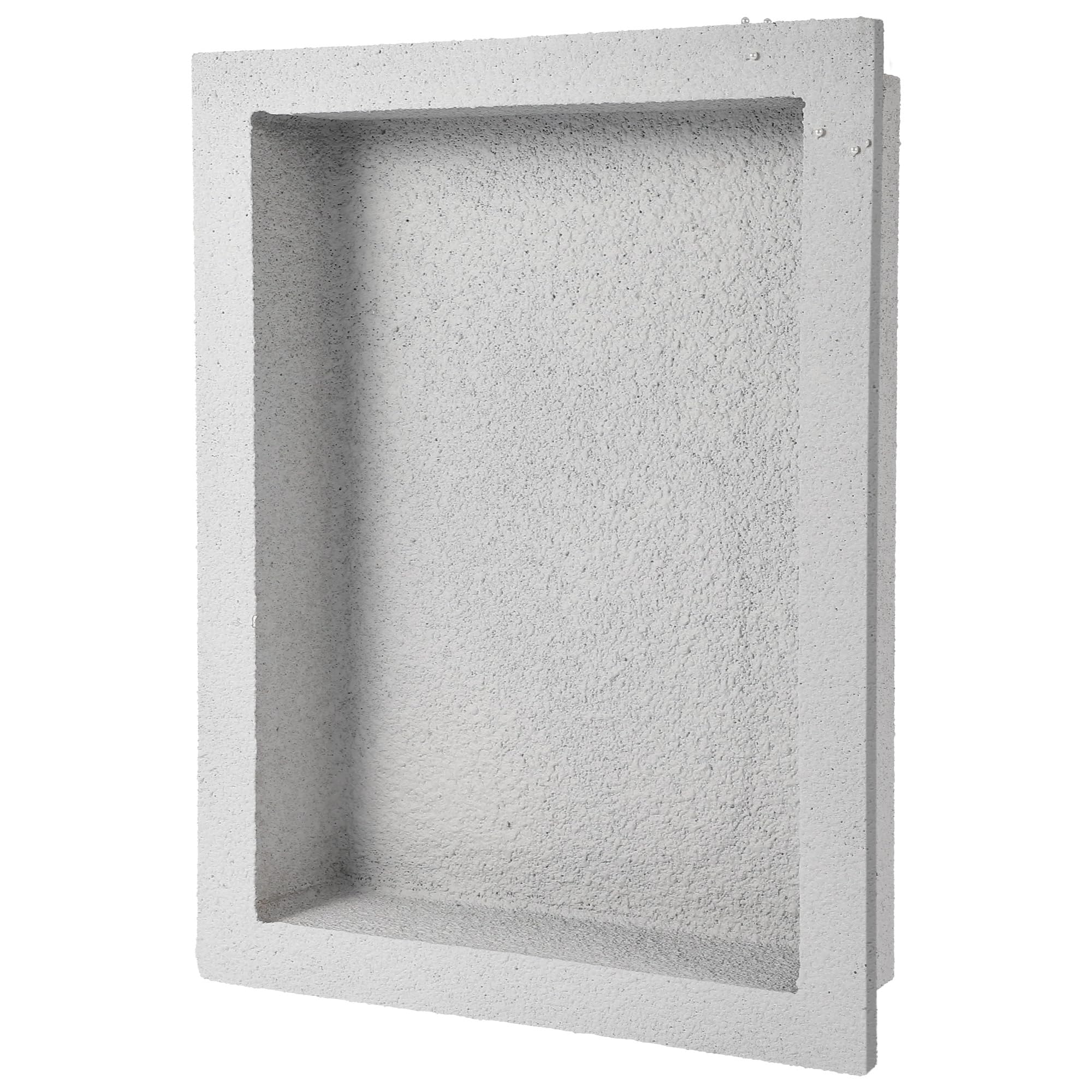 Fliesenfertige Dusch-Nische 12 x 20 Zoll, wasserdichtes Einbau-Duschregal für Bad & Dusche – nahtlos integrierbar, einfache Montage, moderne eckige Ecken – Grau