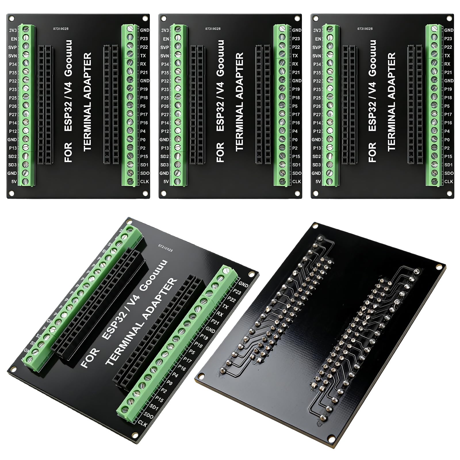 5 sztuk GPIO Breakout Board do płyty rozszerzającej ESP32-38-PIN 25 mm, płyta rozwojowa kompatybilna z modułem ESP-WROOM-32