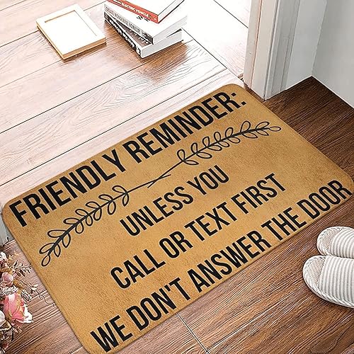 Miniatura 1 de Felpudo rústico para interiores, con recordatorio a menos que llame o envíe un mensaje de texto primero, no contestemos la puerta, tapete de