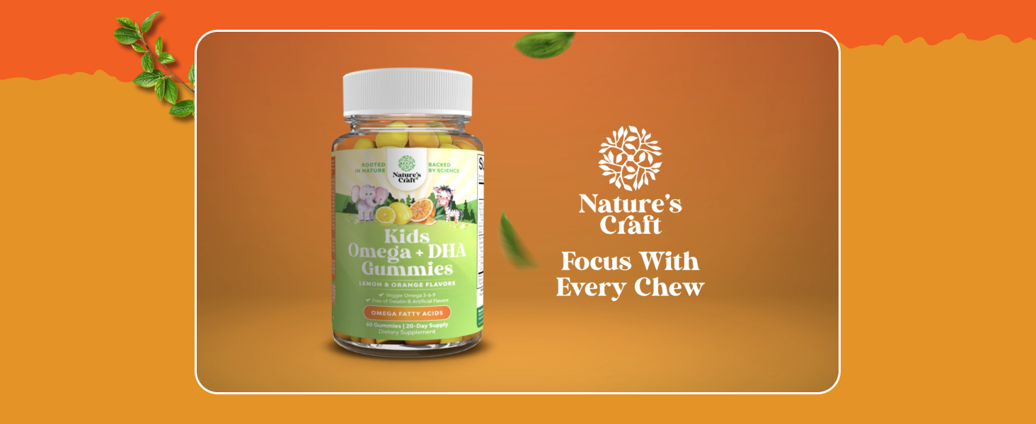 Amazon.com: Kids DHA Omega 3 Gummies - Fatty Acids Omega 3 6 9 for Brain, Immune Strength & Vision - Nutritional DHA for Kids for Healthy Nervous System & Focus Support -